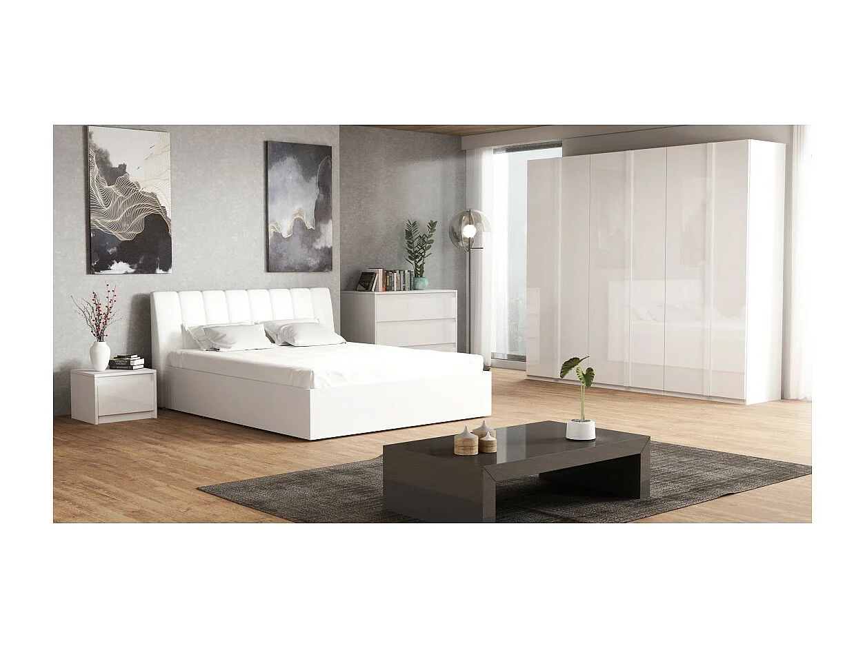 Design bed collectie VERONA met opbergoptie 160x200, kleur wit