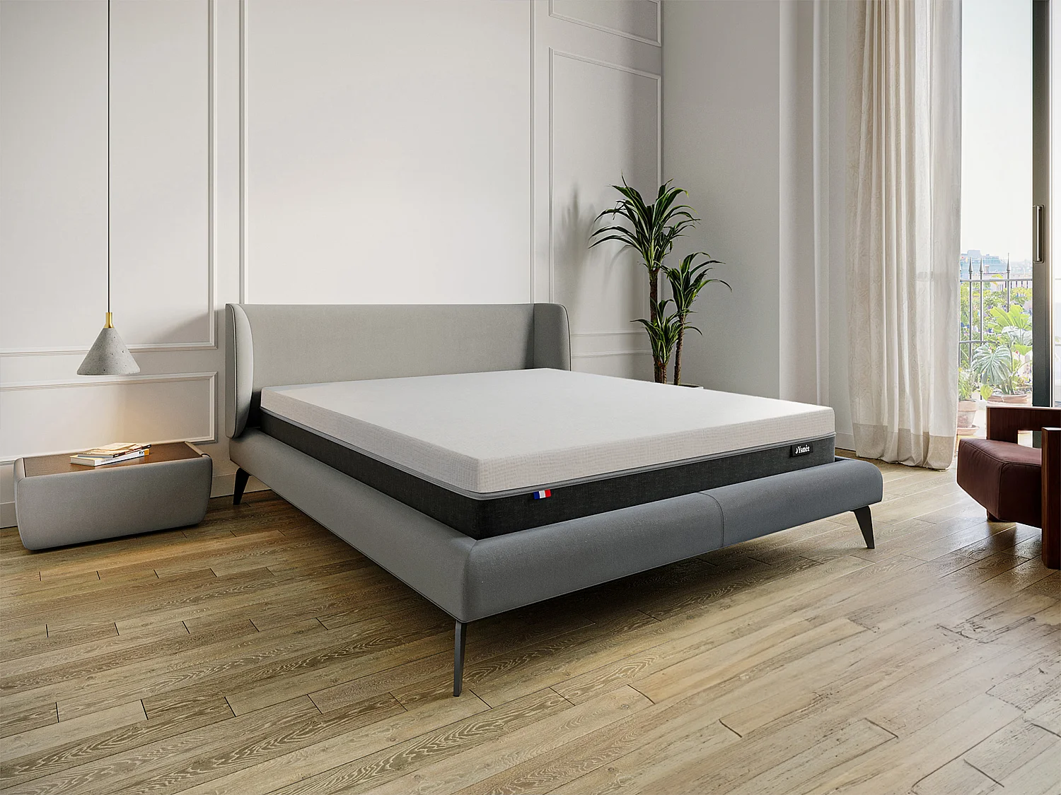 Matras 180 x 200 cm, brandwerend, pocketveren, 7 comfortzones en schuim met vormgeheugen van 29 cm dik - SIVA van YSMÉE