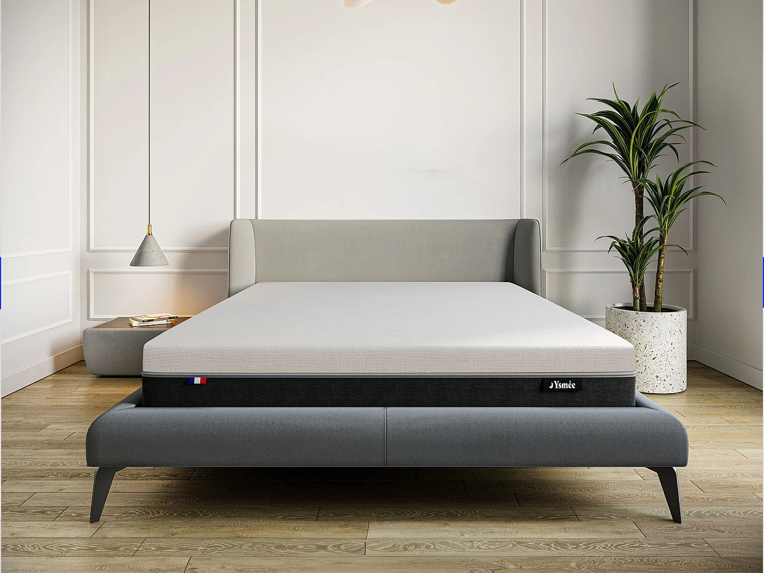 Matelas 180 x 200 cm hybride anti-feu ressorts ensachés 7 zones et mémoire de forme ép.29cm - SIVA de YSMÉE