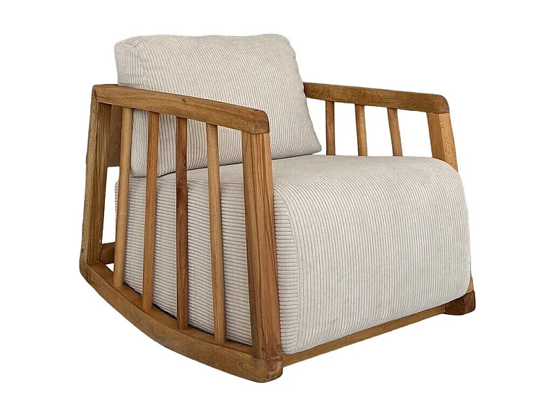 Poltrona elegante, bianca, 72 x 63 x 50 cm | Struttura in legno di carpino al 100%, tessuto in poliestere al 100% | Comoda imbottitura in sc