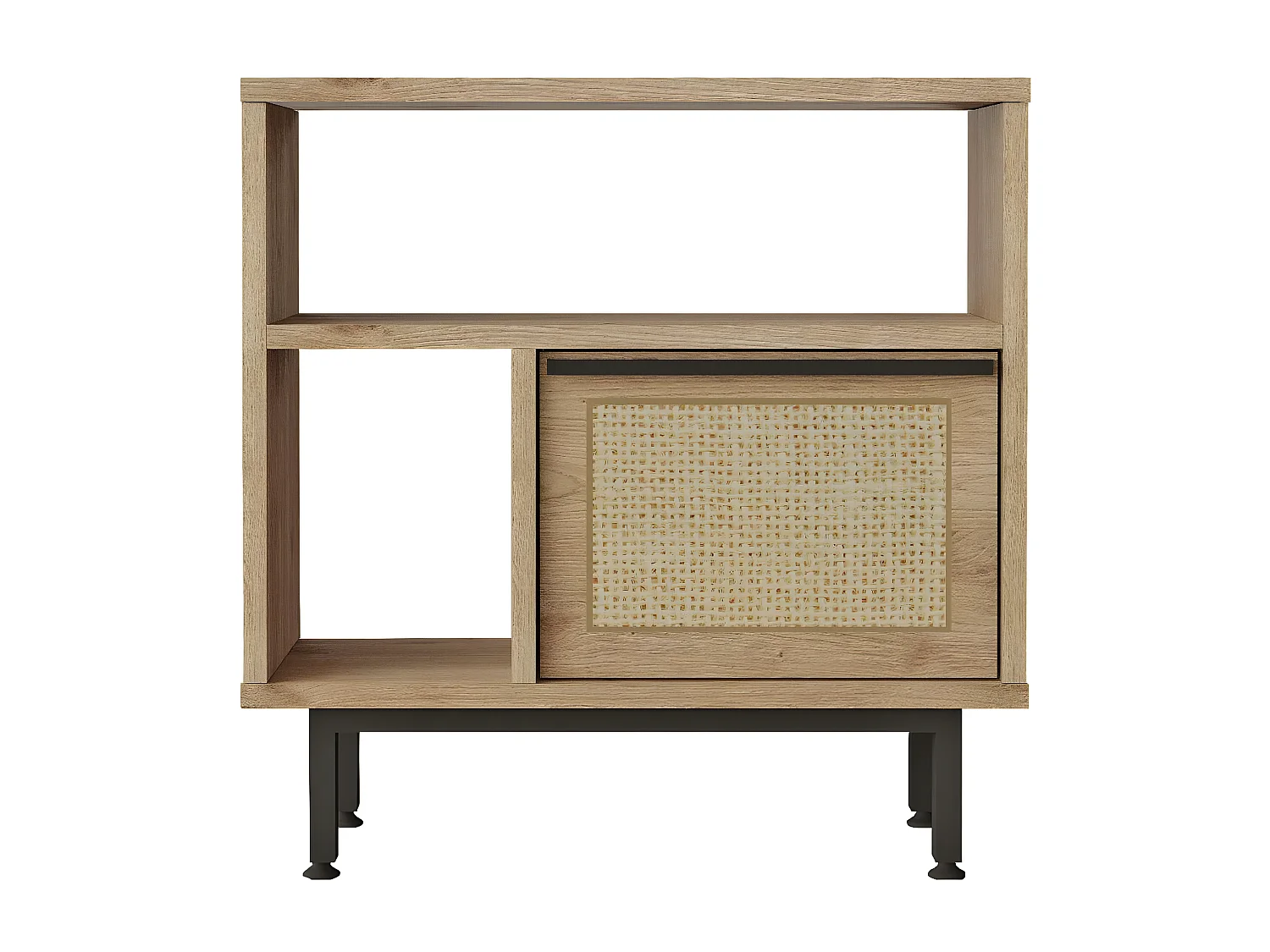 Table d'appoint Evelis L60cm Bois et Rotin clair