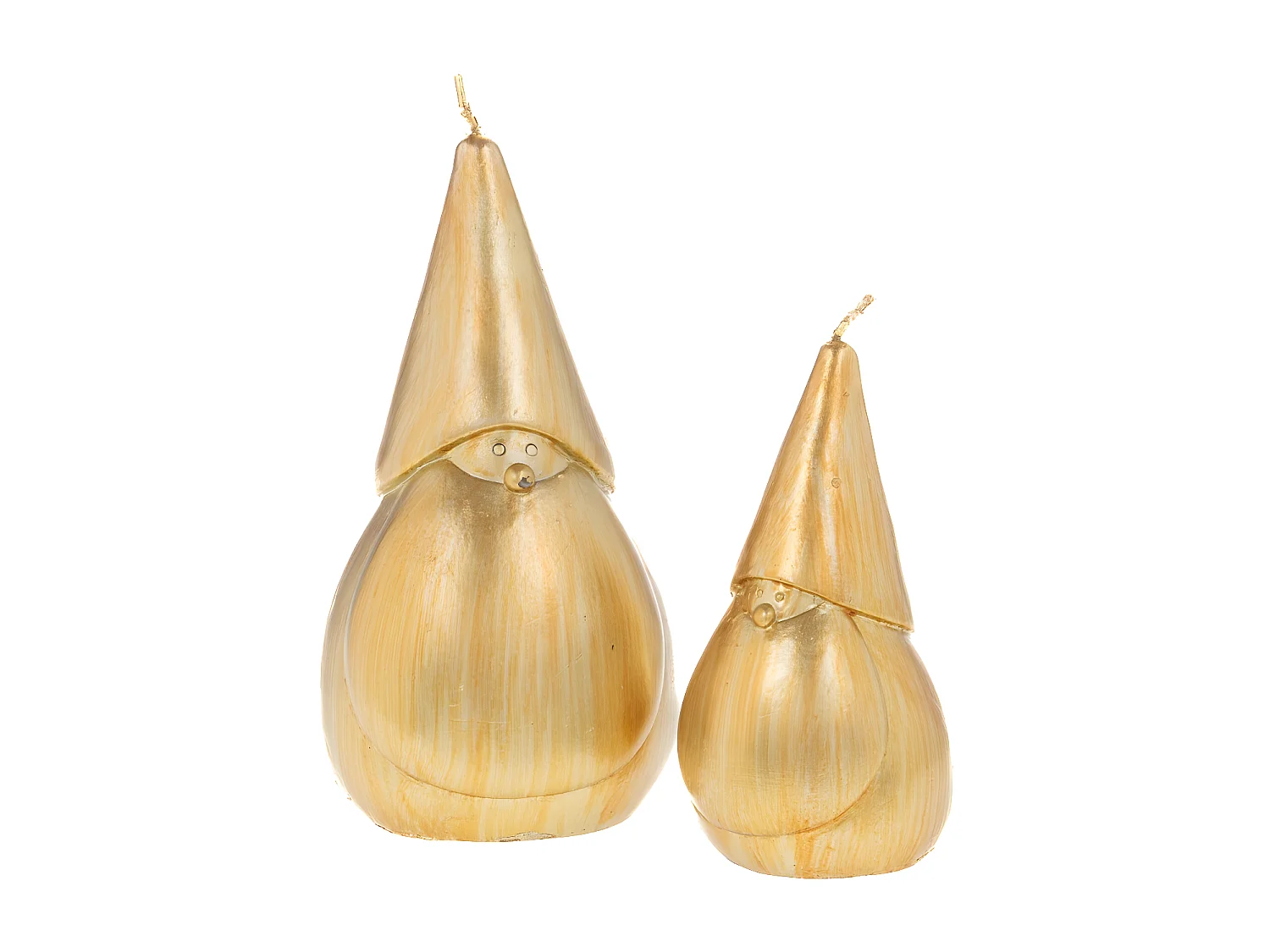 Bougie Papa Noël dorée 14,5 cm (lot de 6)