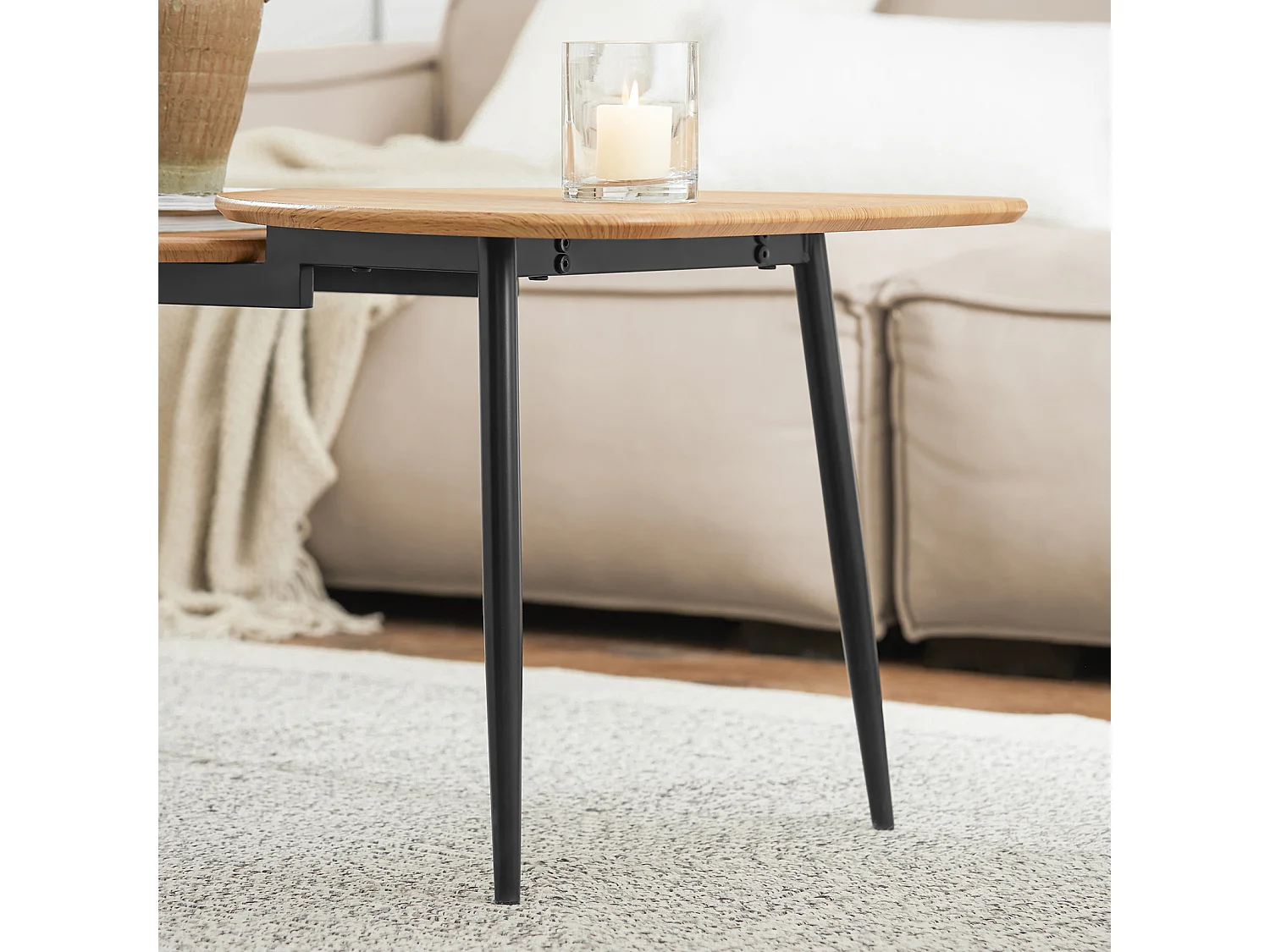 SoBuy Table Basse Table de Salon, Meuble de Salon Design, Structure en métal avec 2 plateaux, 100 x 54 x 45 cm, FBT127-N