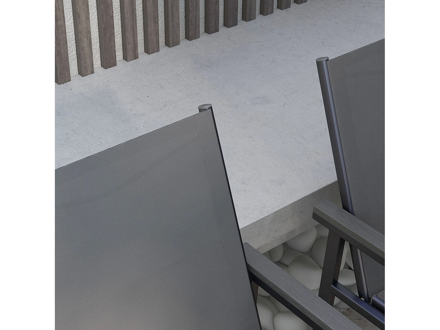 Ensemble salon de jardin 6 places 7 pièces table à manger gris