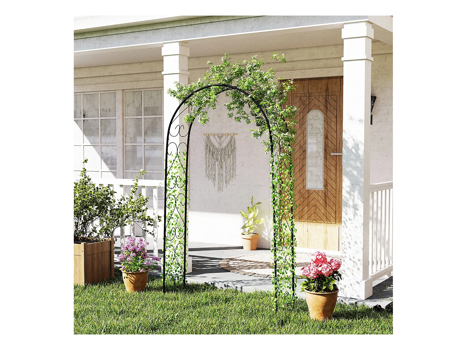 Arche de jardin arche à rosiers style fer forgé acier époxy noir