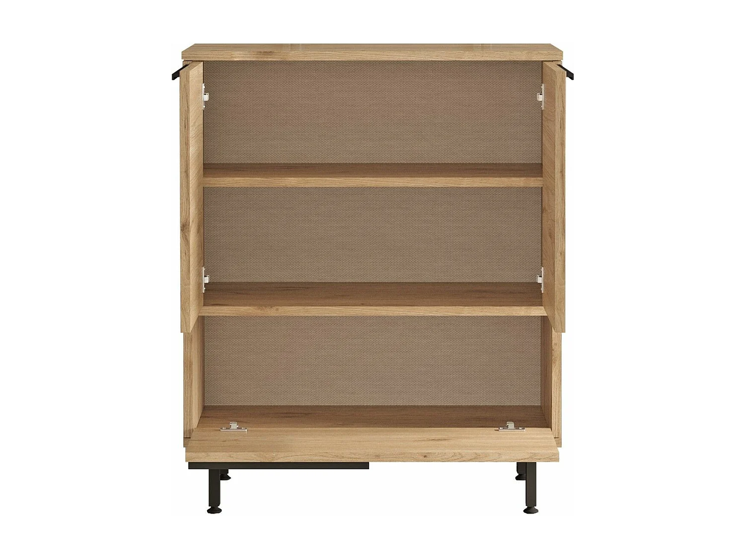 Meuble à chaussures Evelis L75xH90cm Bois et Rotin clair