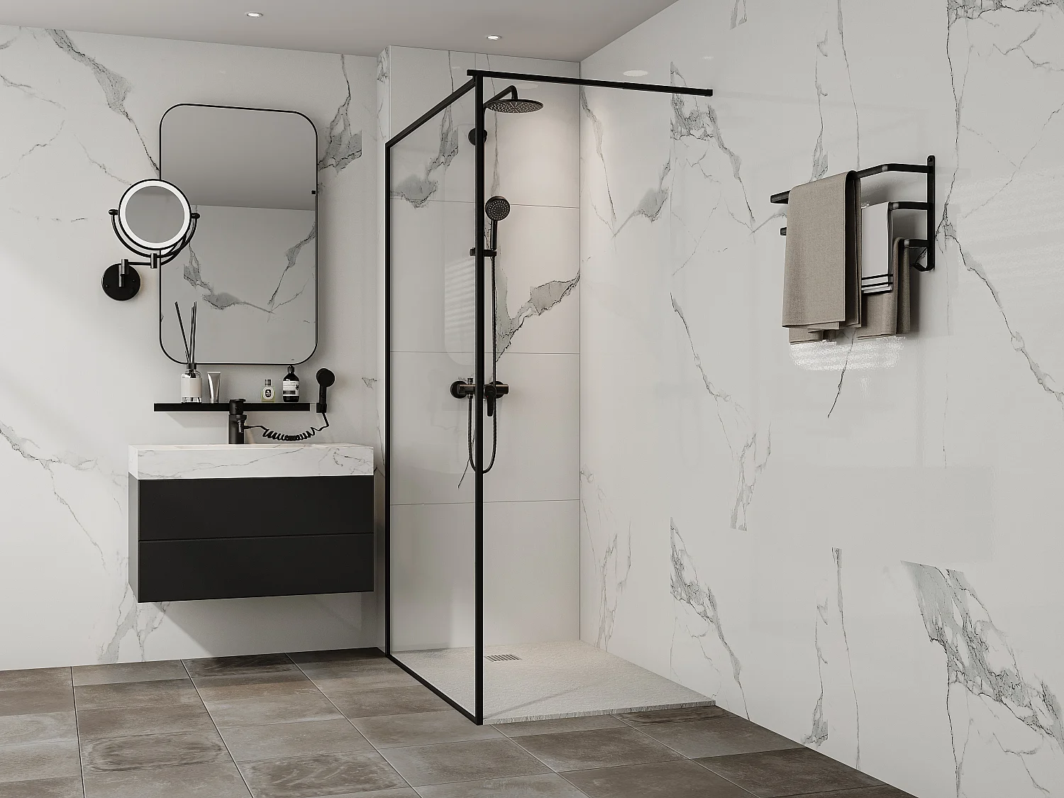 Receveur de douche extra plat à poser ou à encastrer recoupable en résine SMC - Blanc - 120 x 80 cm - MIRNOSA