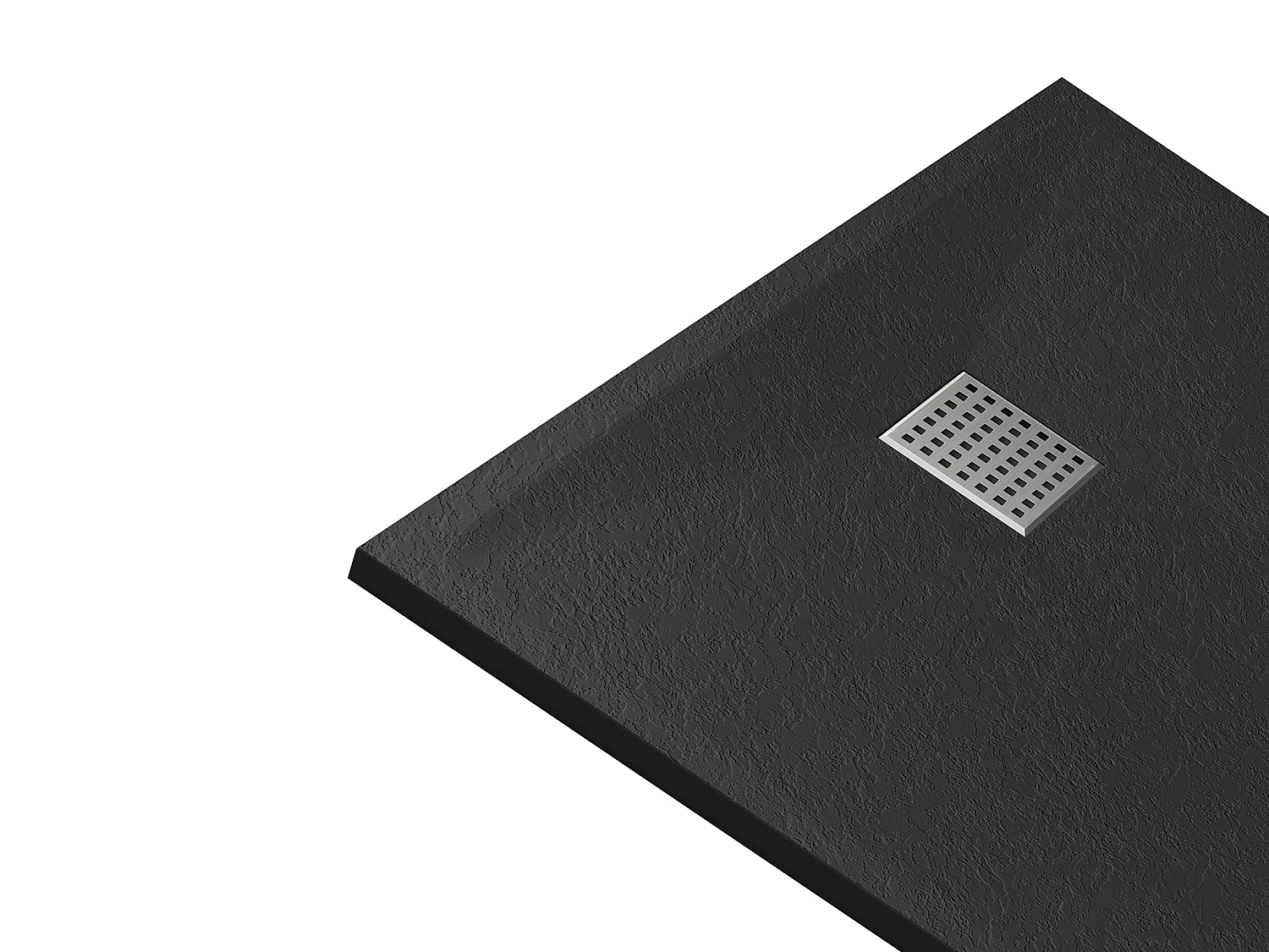 Receveur de douche extra plat à poser ou à encastrer recoupable en résine SMC - Noir - 160 x 90 cm - MIRNOSA