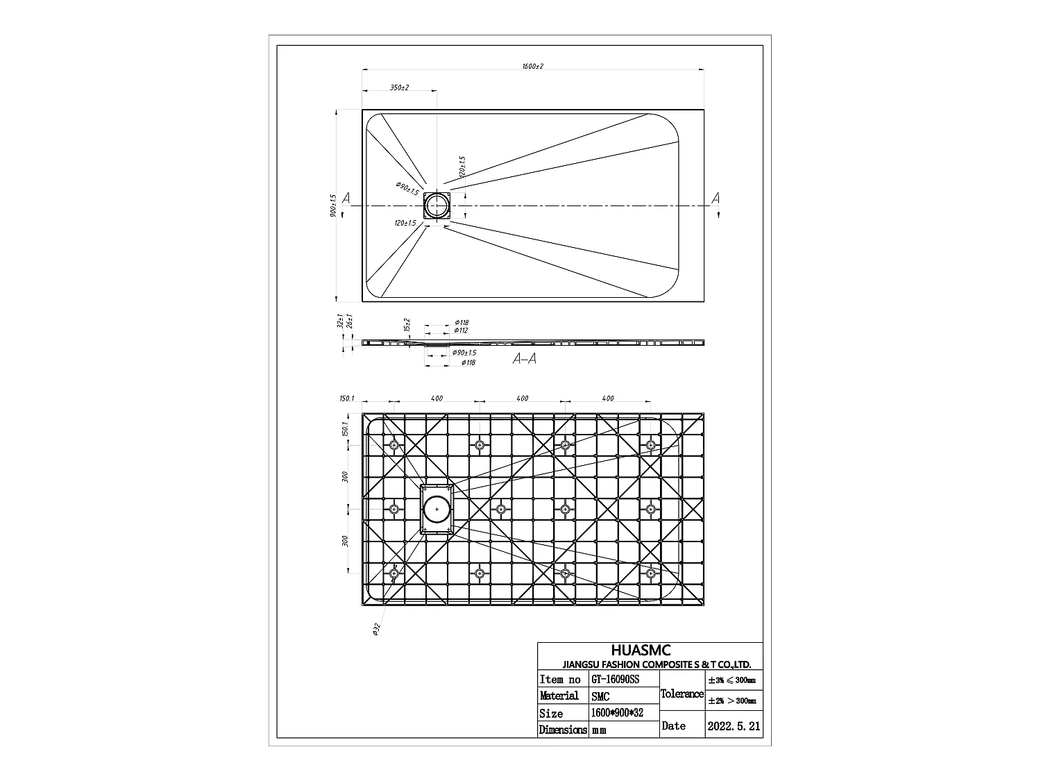 Plato de ducha de resina para instalar o empotrar - Negro - 160 x 90 cm - MIRNOSA