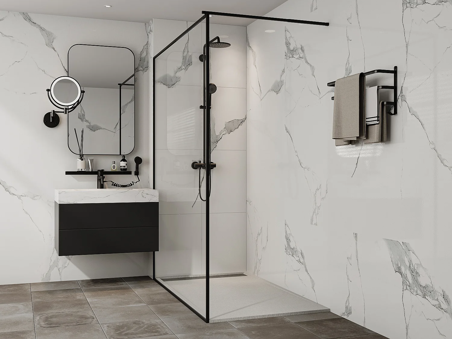 Receveur de douche extra plat à poser ou à encastrer recoupable en résine SMC - Blanc - 160 x 90 cm - LYROSA