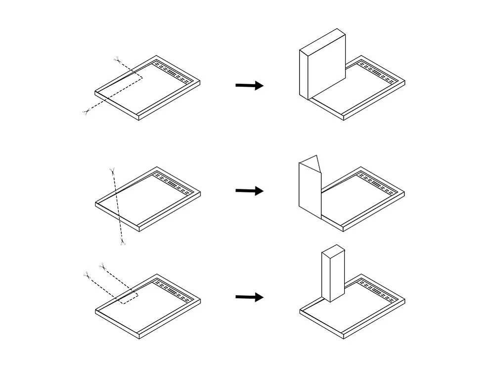 Piatto per doccia da posare o da incasso 160 x 90 cm in Resina Bianco - LYROSA
