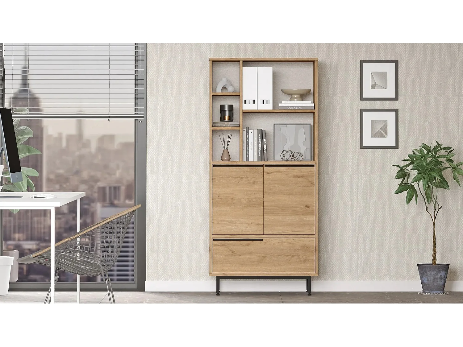 Bibliothèque Evelis L75cm Bois clair