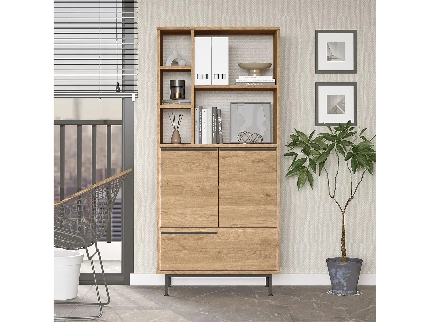 Bibliothèque Evelis L75cm Bois clair