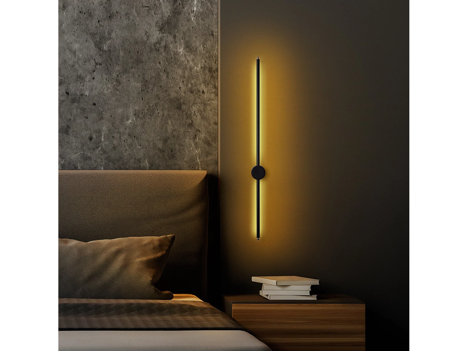 Applique murale moderne Benu H91cm Métal Noir