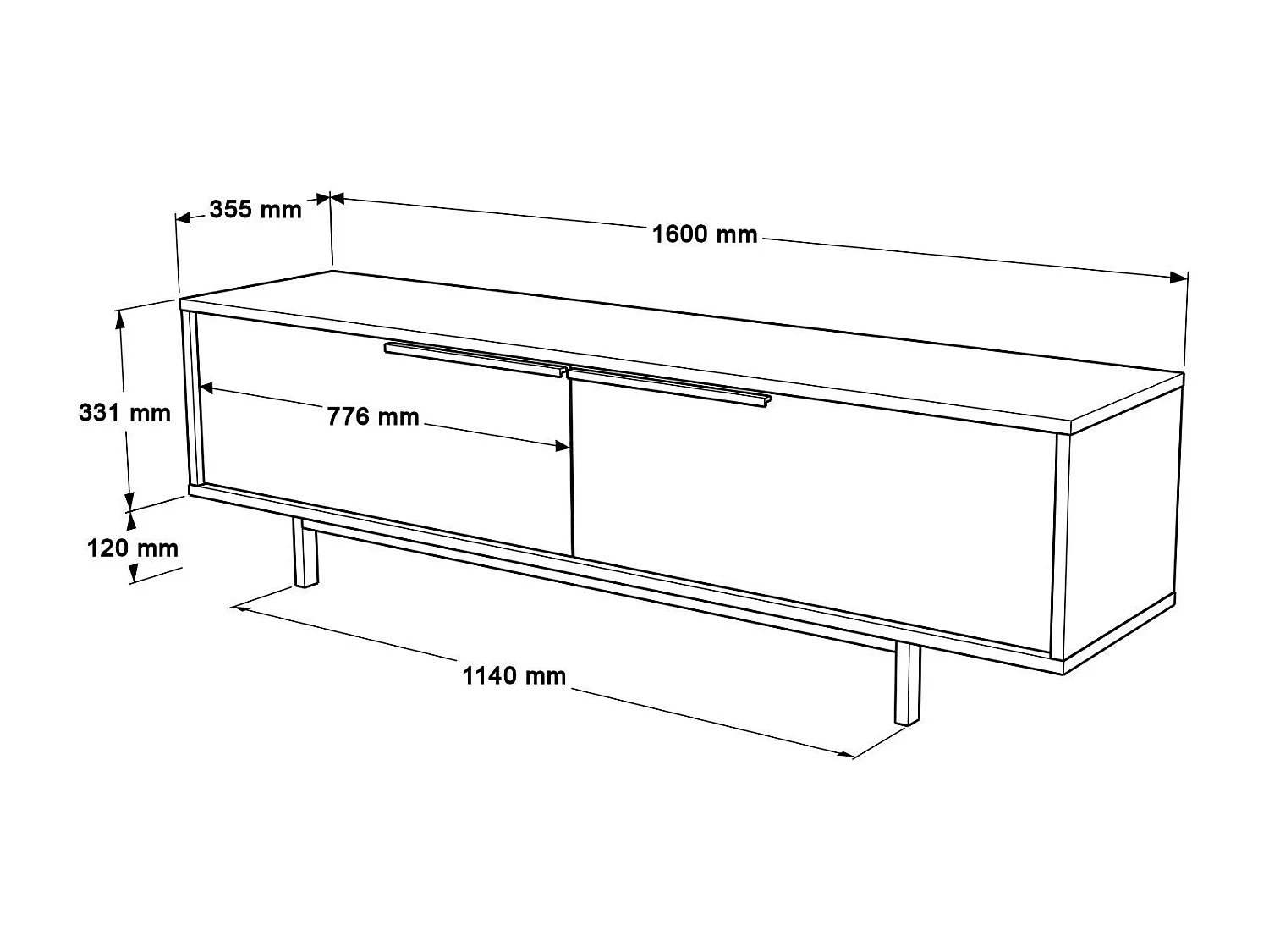 Meuble TV 2 portes avec cannage Evelis L160cm Bois et Rotin clair