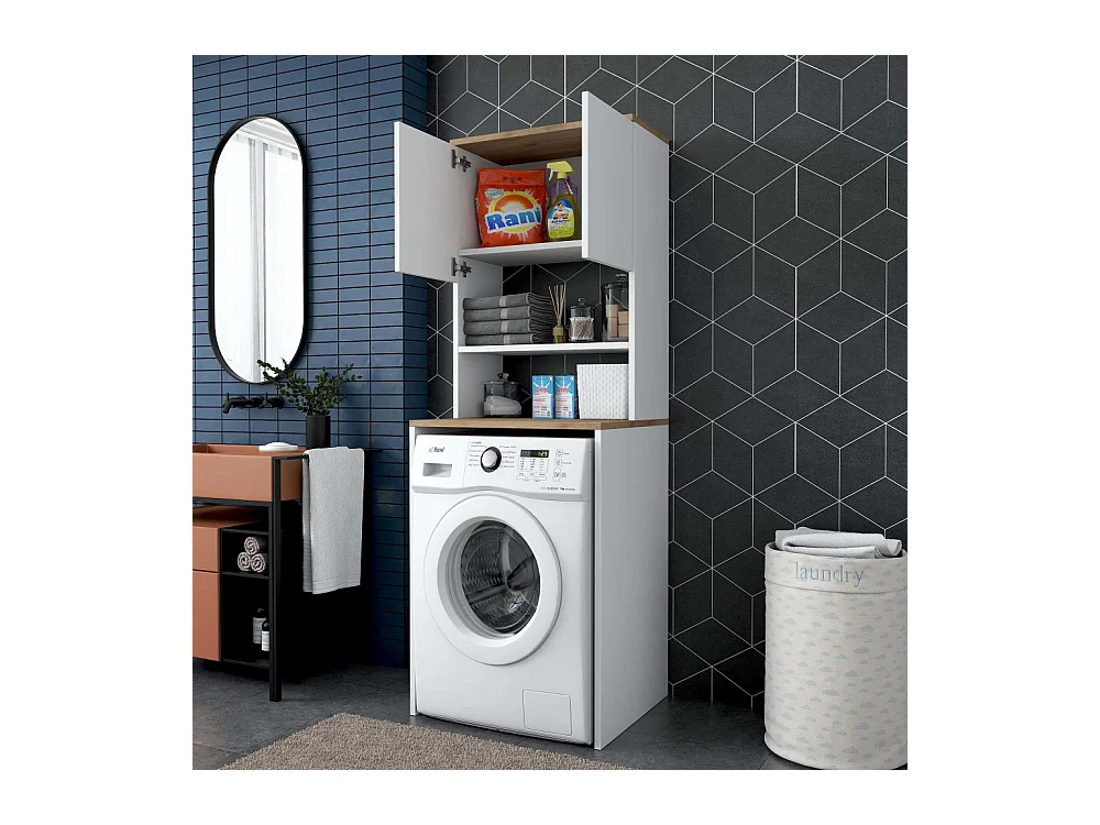 Meuble machine à laver en aggloméré Walnut