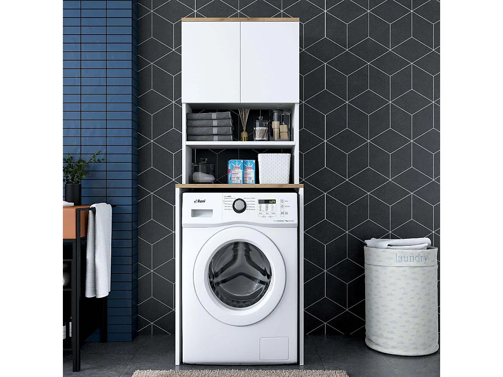 Meuble machine à laver en aggloméré Walnut