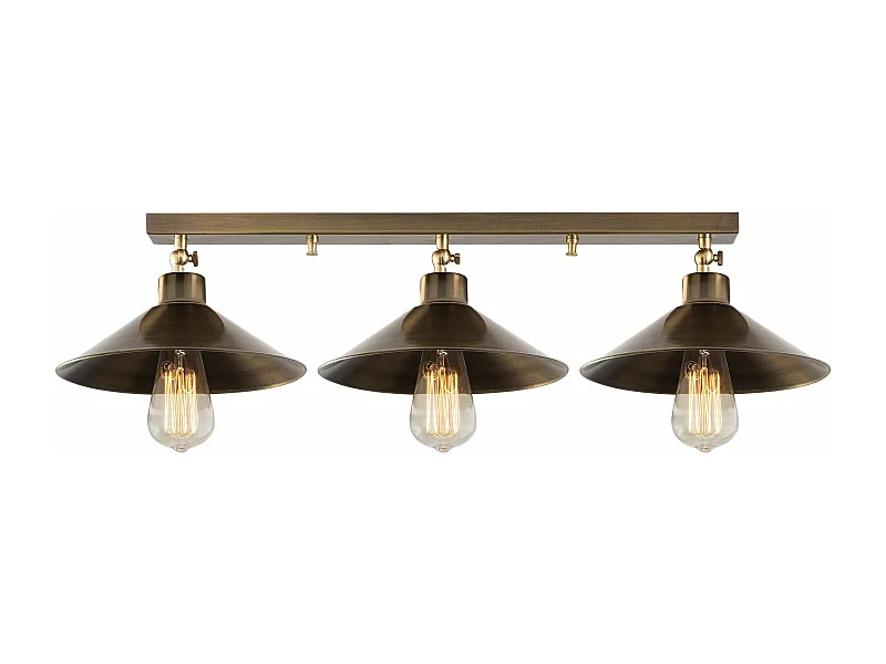 Plafonnier 3 lampes Hatilde 80cm Métal Or antique