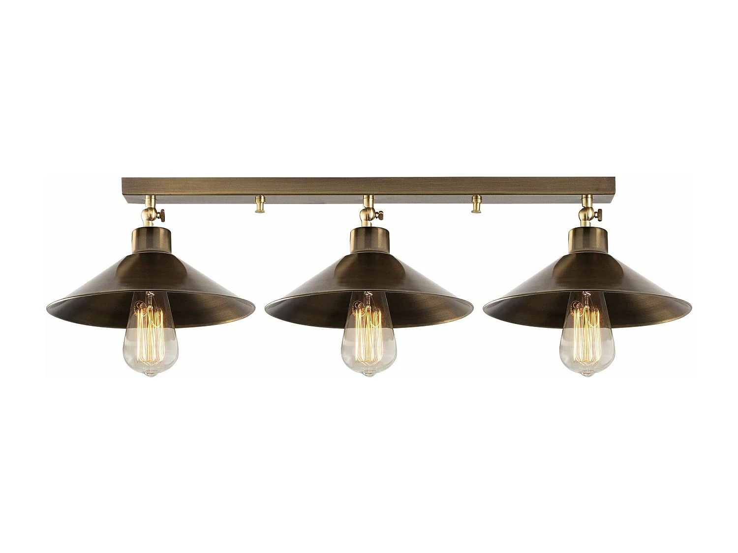 Plafonnier 3 lampes Hatilde 80cm Métal Or antique