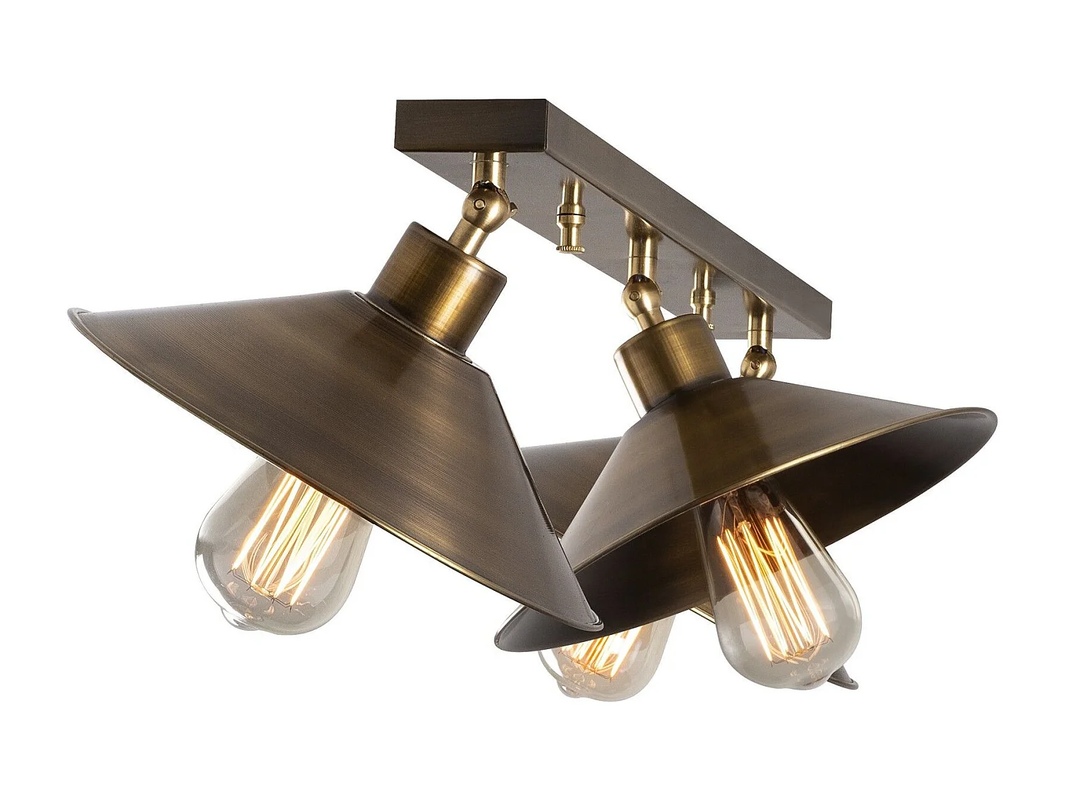 Plafonnier 3 lampes Hatilde 80cm Métal Or antique