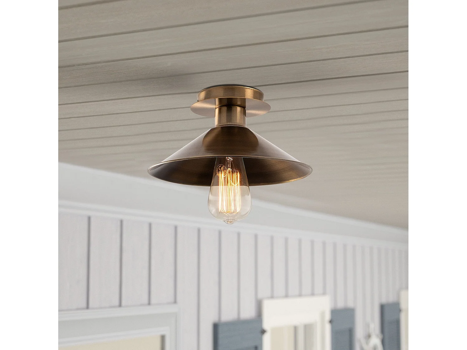 Plafonnier Hatilde D24cm Métal Or antique