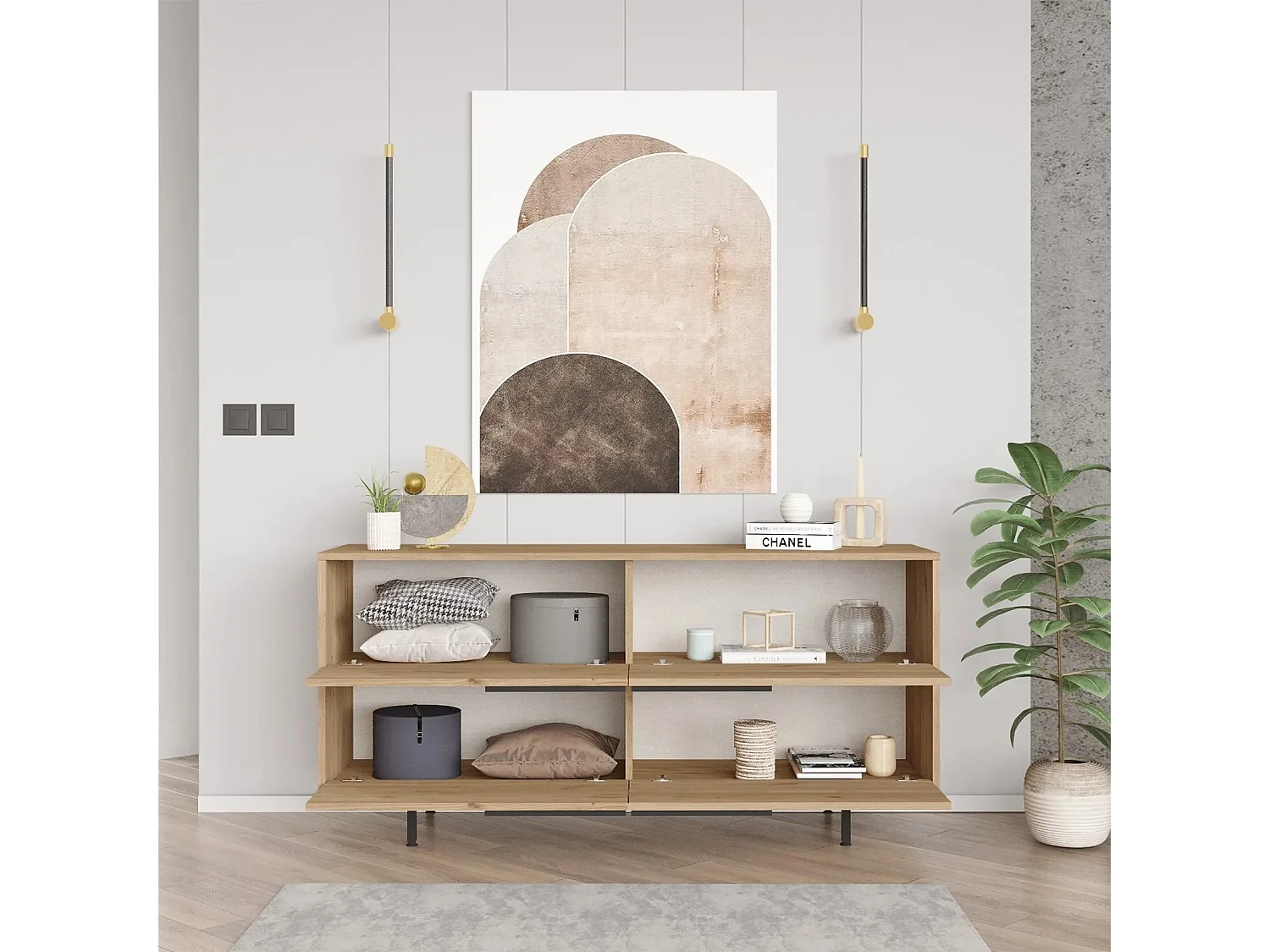 Buffet Evelis L160cm Bois clair