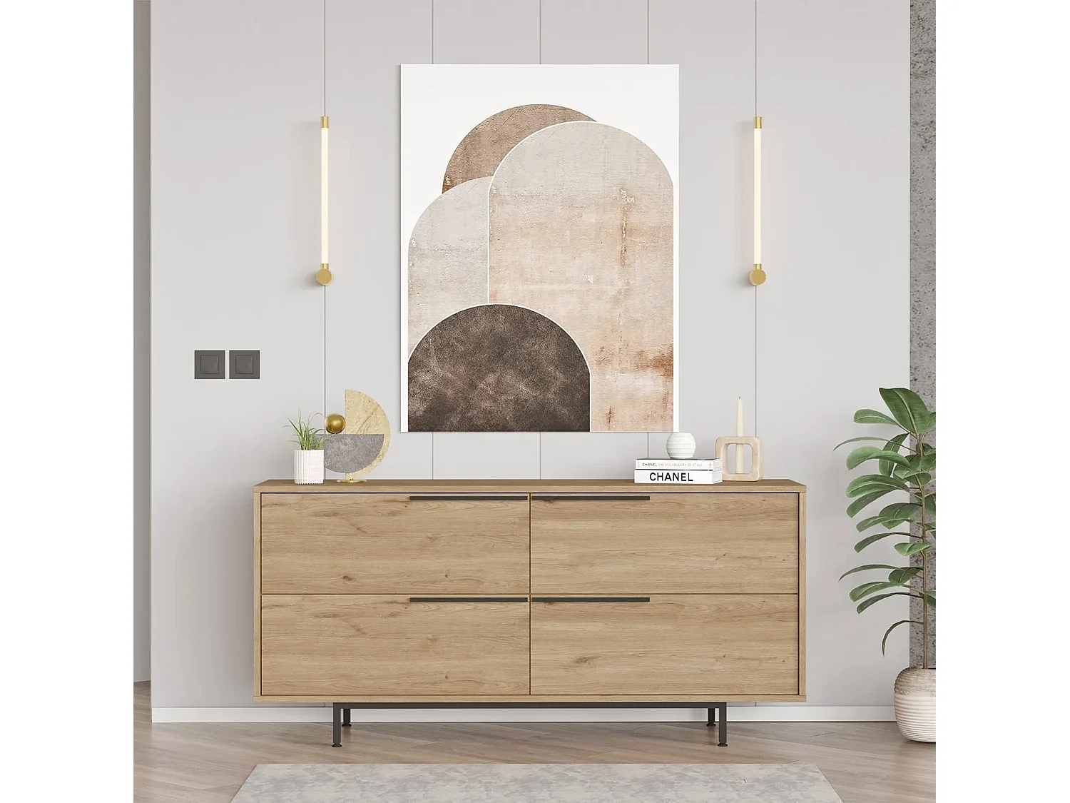 Buffet Evelis L160cm Bois clair