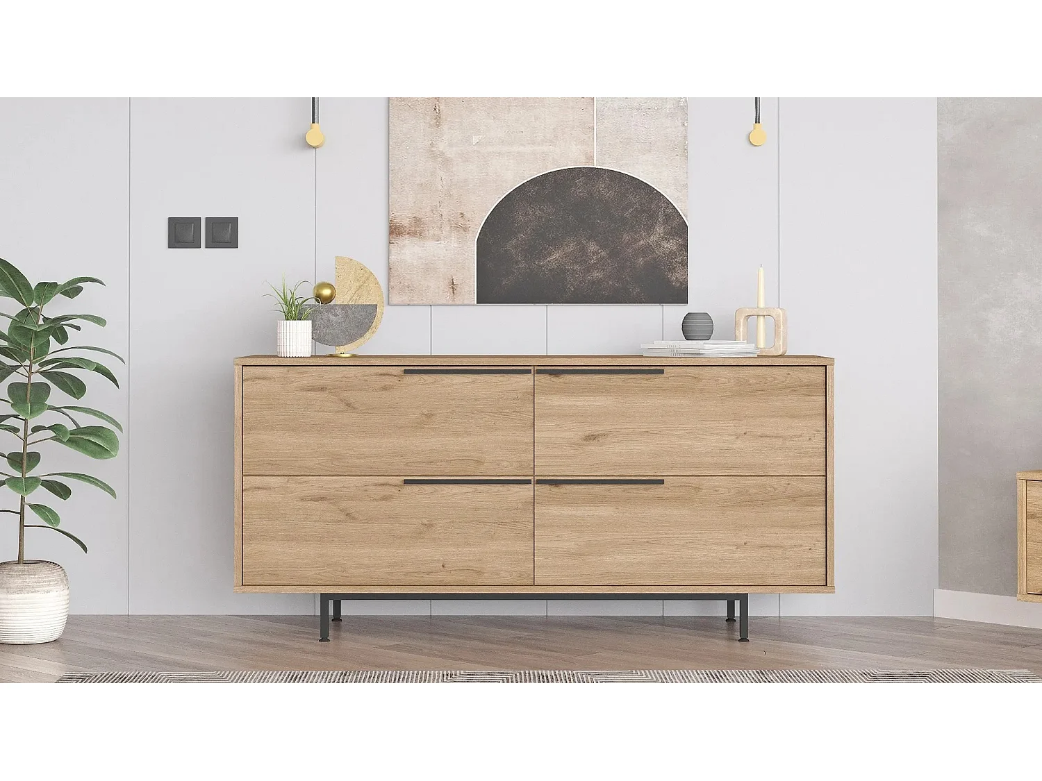 Buffet Evelis L160cm Bois clair