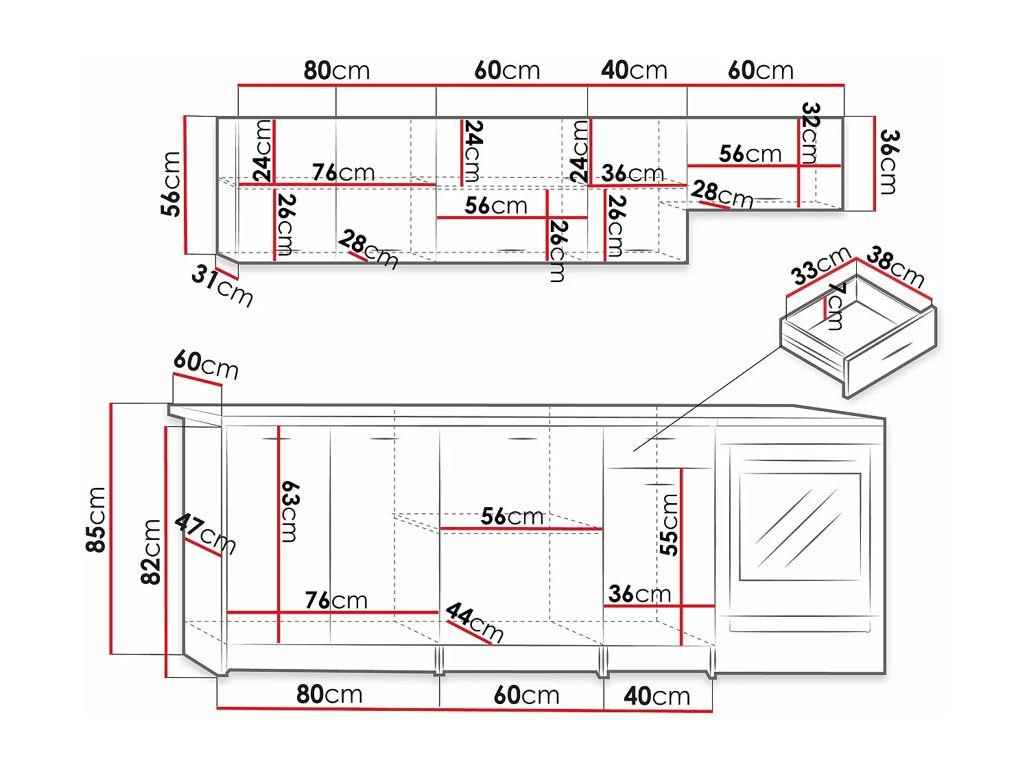 Cuisine "MELA 180 x  240 cm"