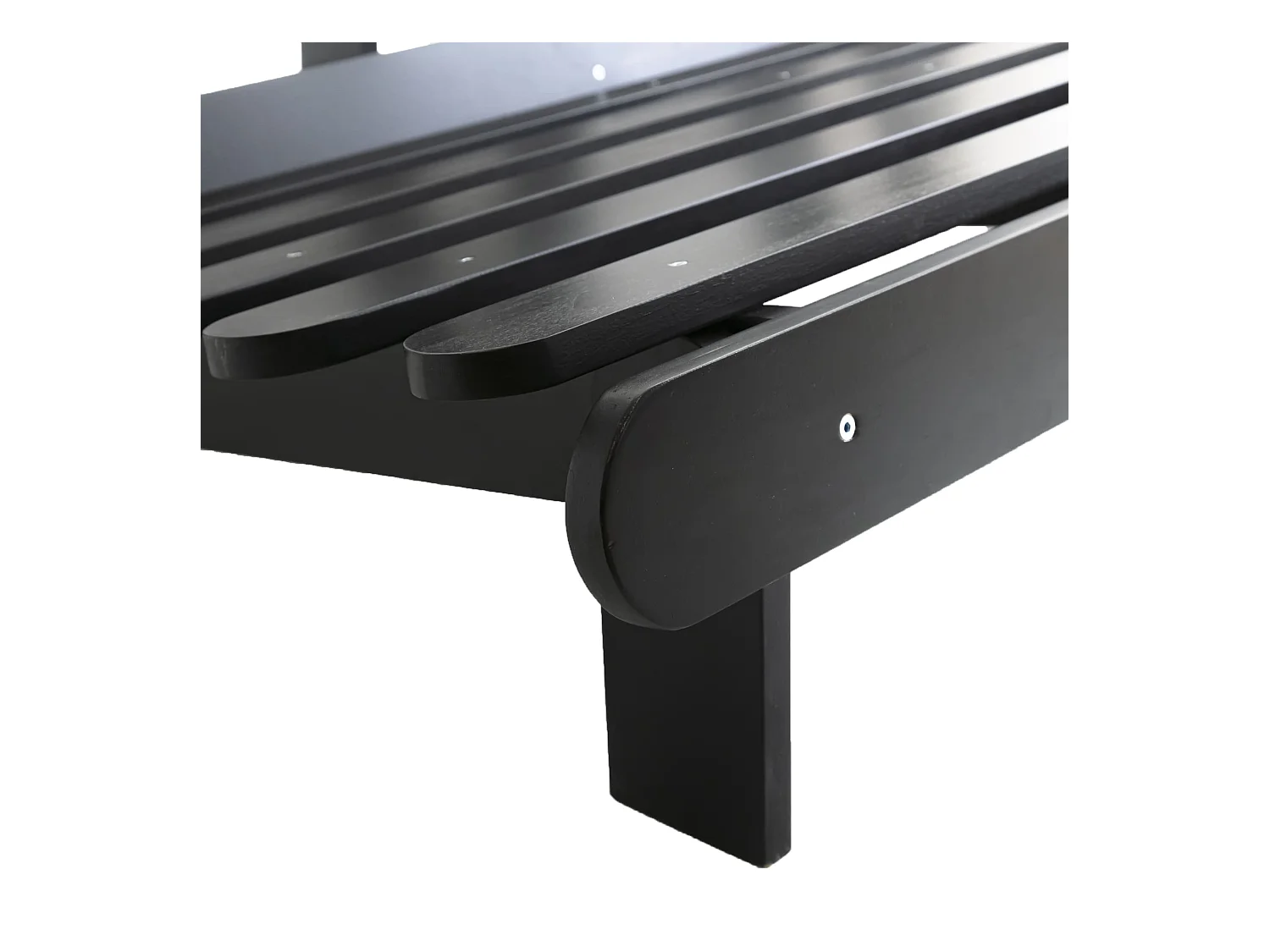 Ensemble matelas futon en coton et structure en bois massif noir 160x200 Ocre