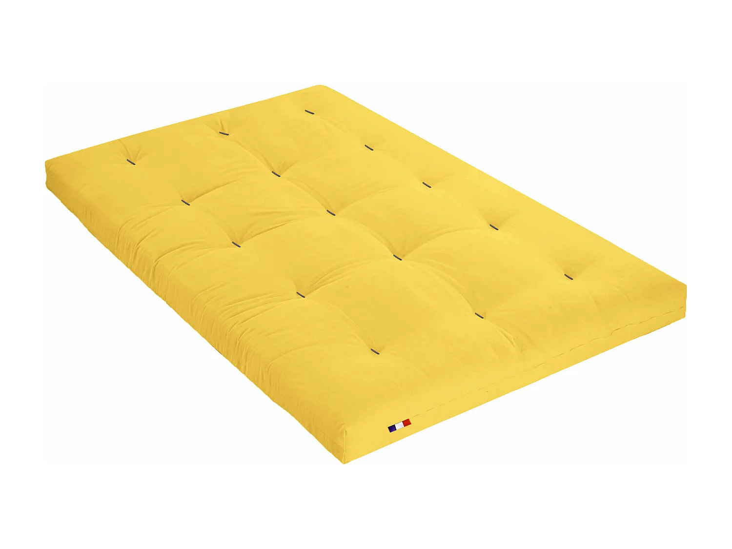 Ensemble matelas futon en coton et structure en bois massif noir 160x200 Ocre