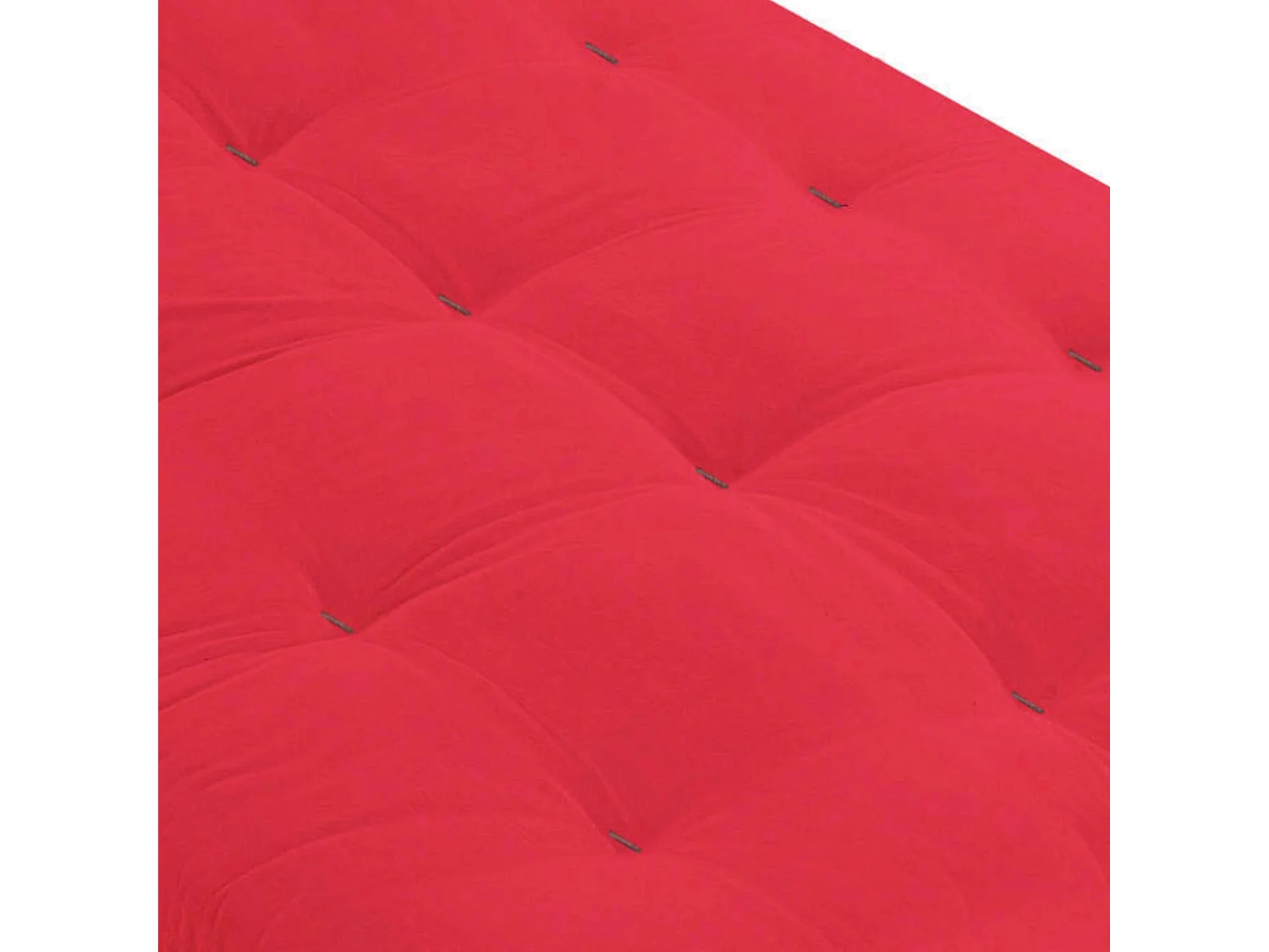 Ensemble matelas futon en coton et structure en bois massif taupe 140x200 Rouge