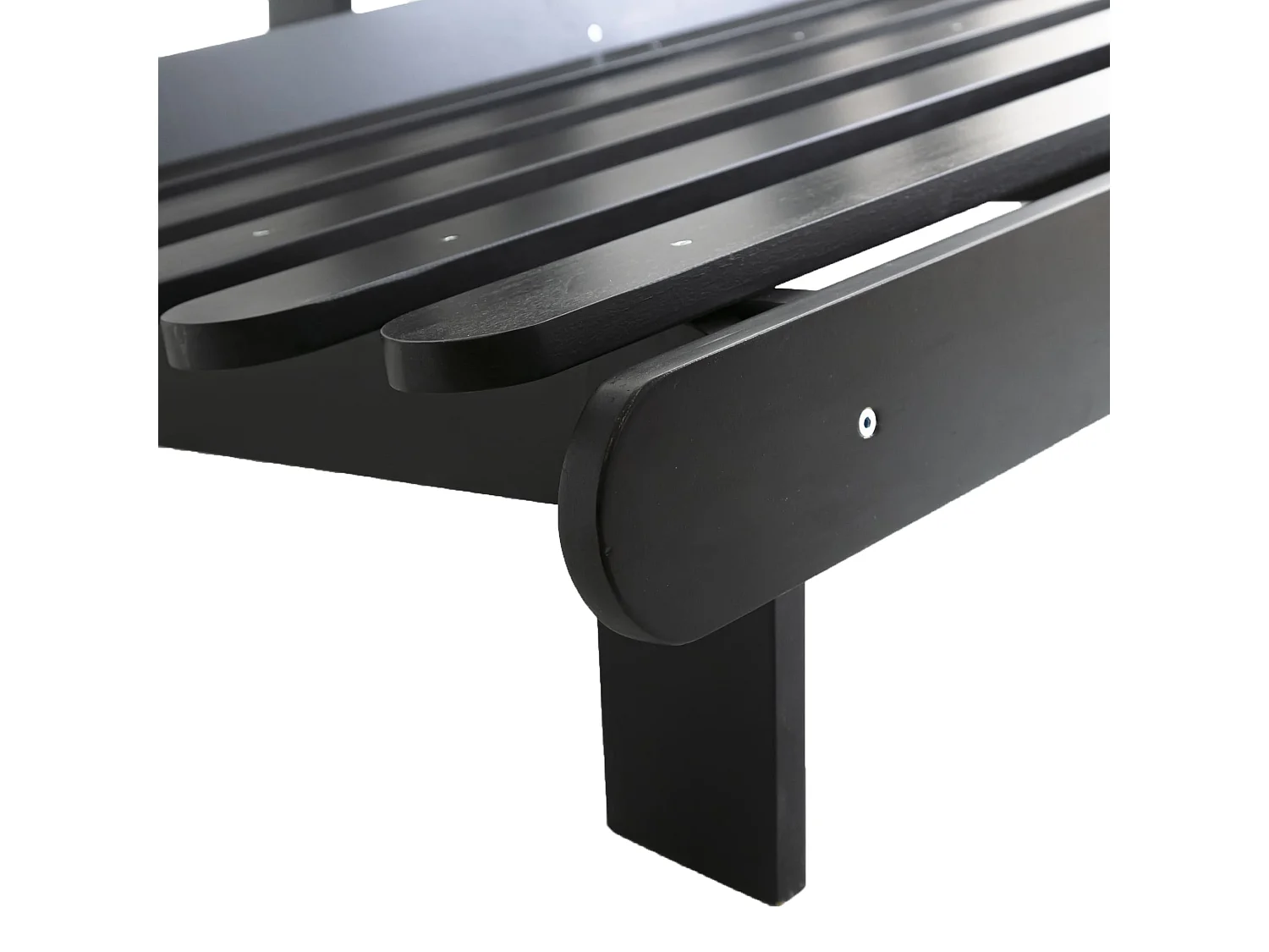 Ensemble matelas futon en coton et structure en bois massif noir 160x200 Gris