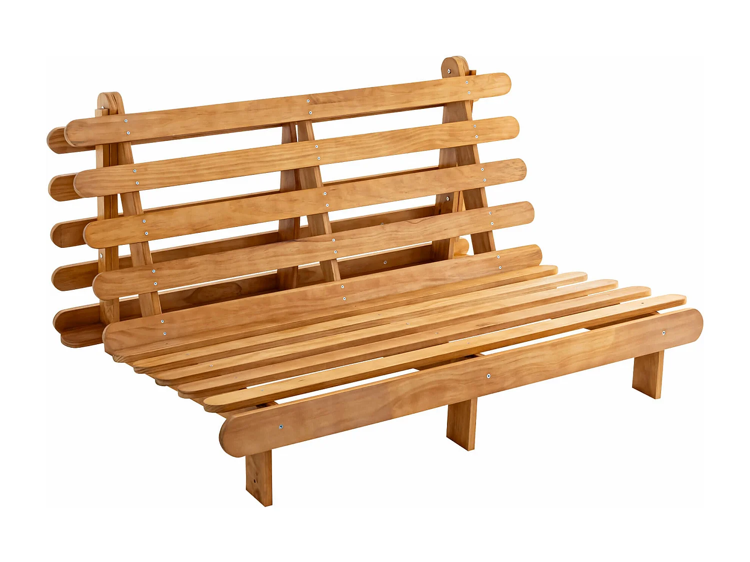 Ensemble matelas futon en coton et structure en bois massif naturel 160x200 Ocre