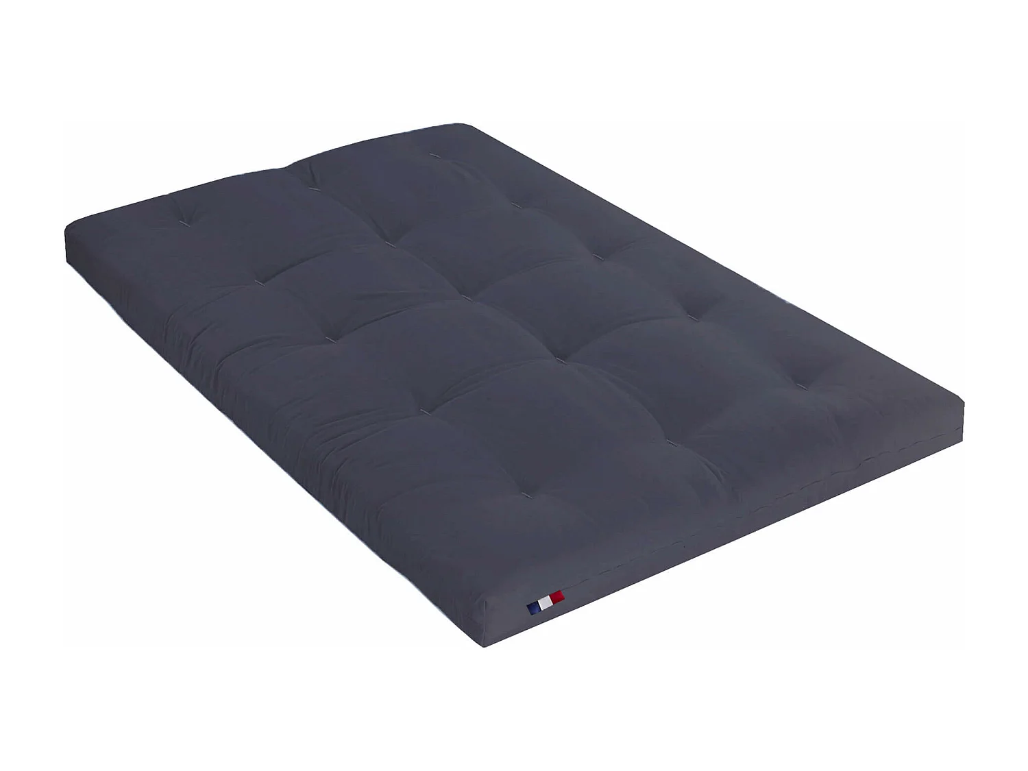 Ensemble matelas futon en coton et structure en bois massif noisette 140x200 Anthracite