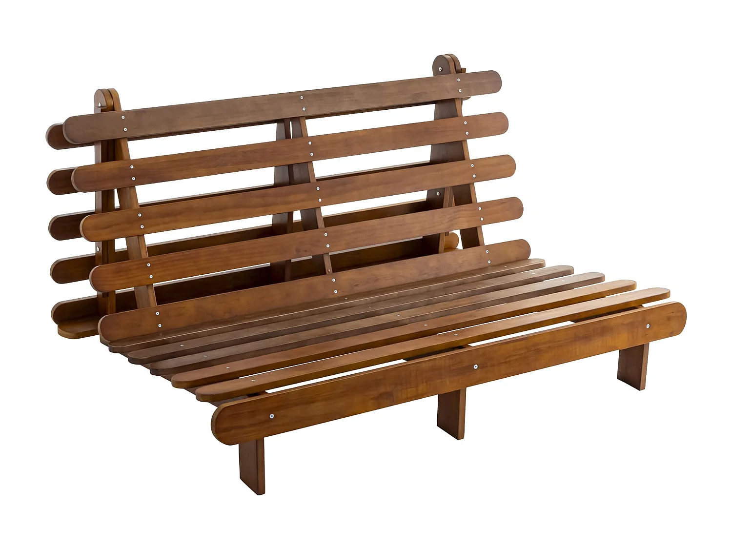 Ensemble matelas futon en coton et structure en bois massif noisette 140x200 Anthracite