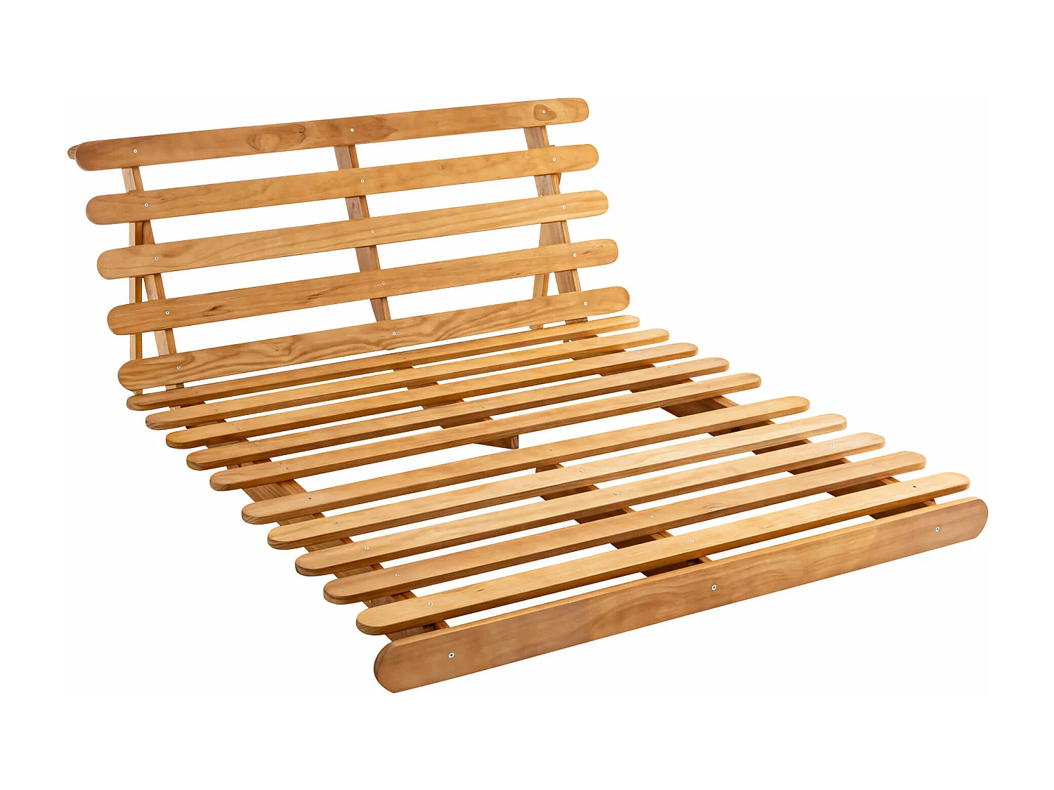 Ensemble matelas futon en coton et structure en bois massif naturel 160x200 Rouge