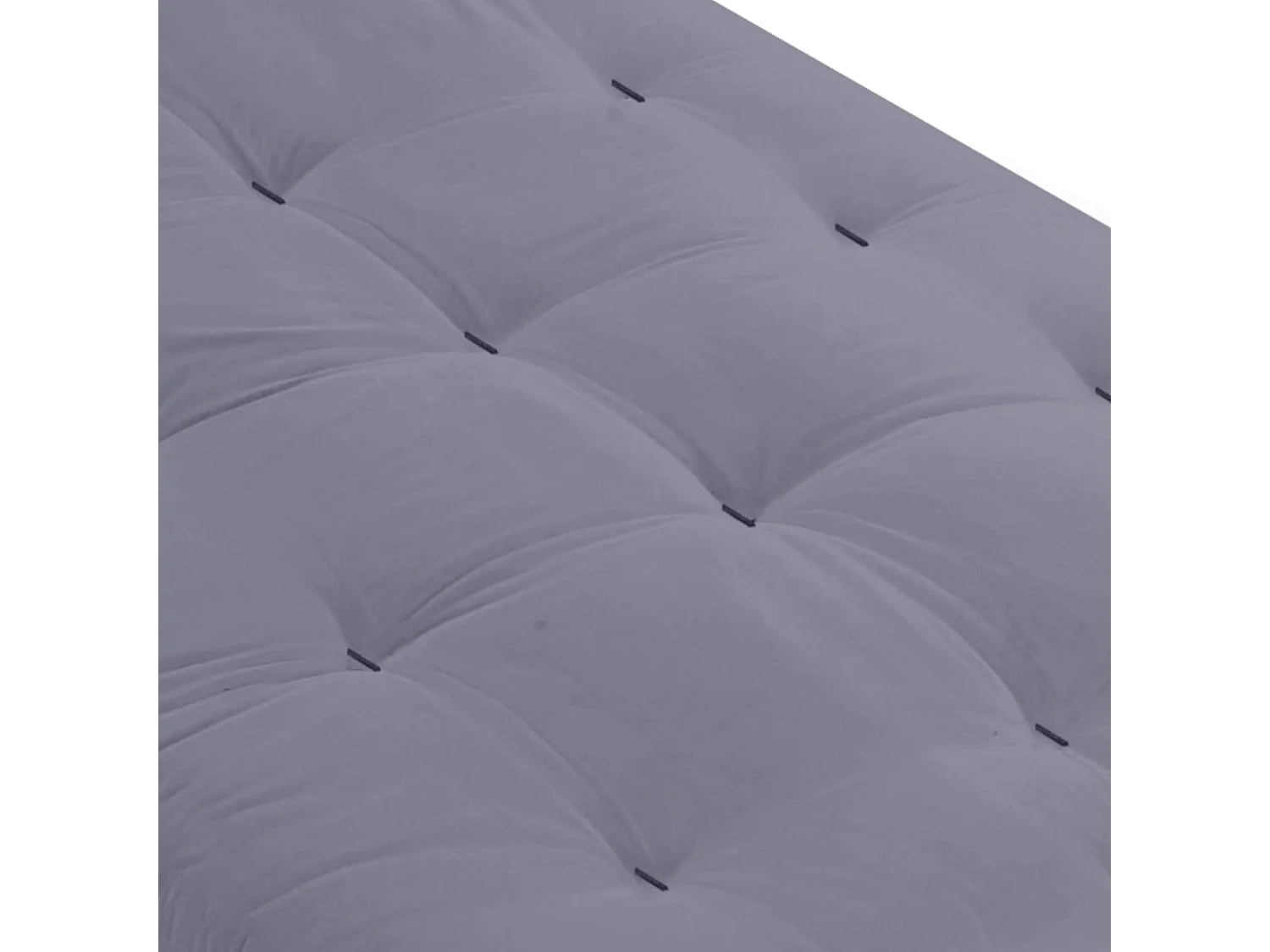Ensemble matelas futon en coton et structure en bois massif taupe 160x200 Gris