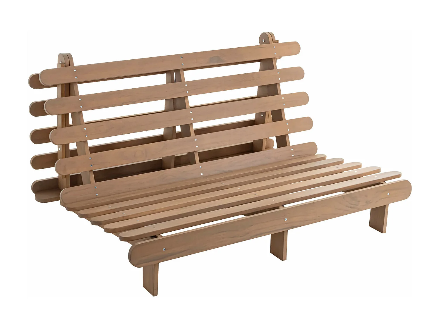 Ensemble matelas futon en coton et structure en bois massif taupe 160x200 Gris