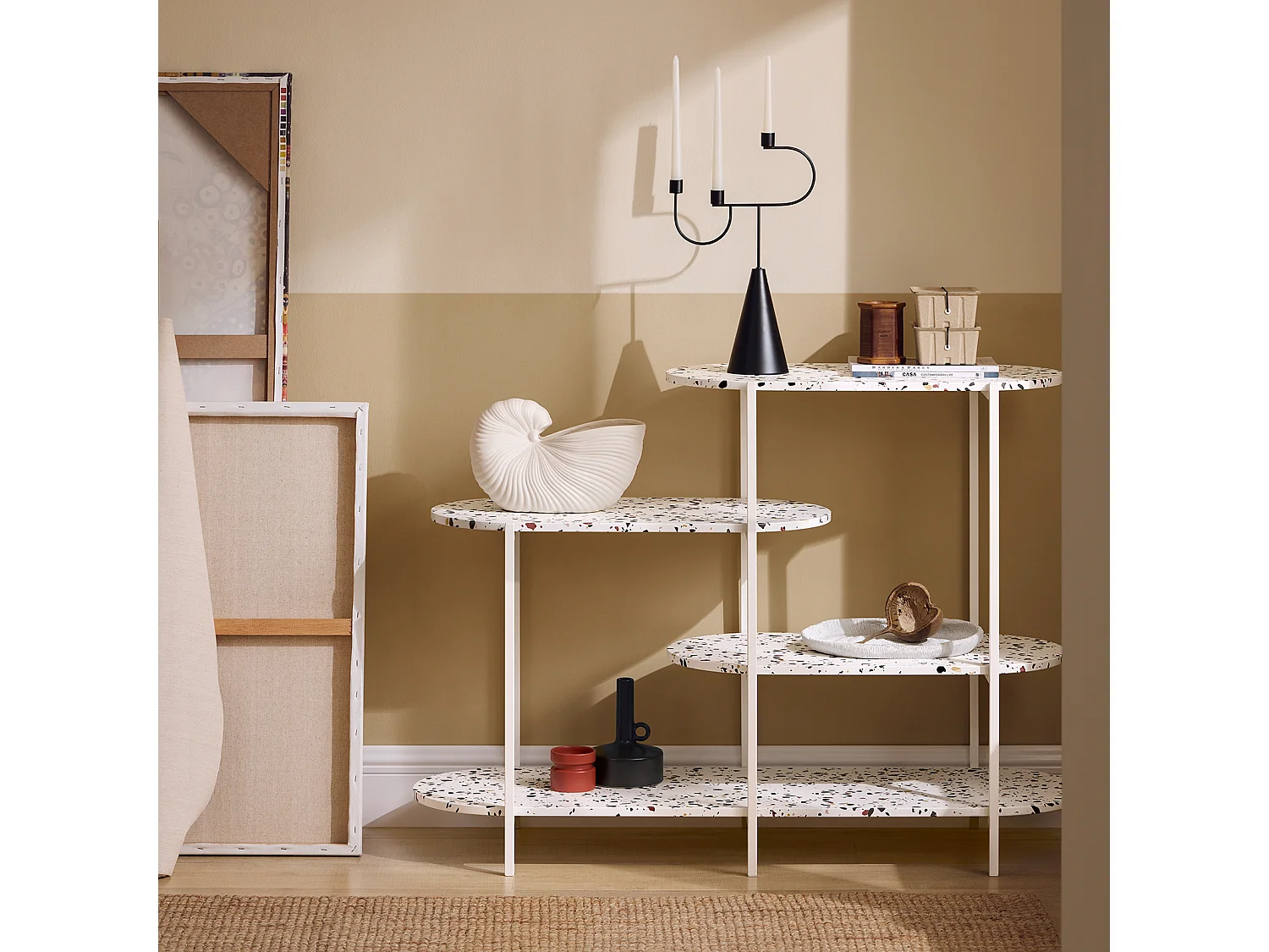 Mesa De Entrada Mesa Consola En 4 Niveles FSB89-W SoBuy