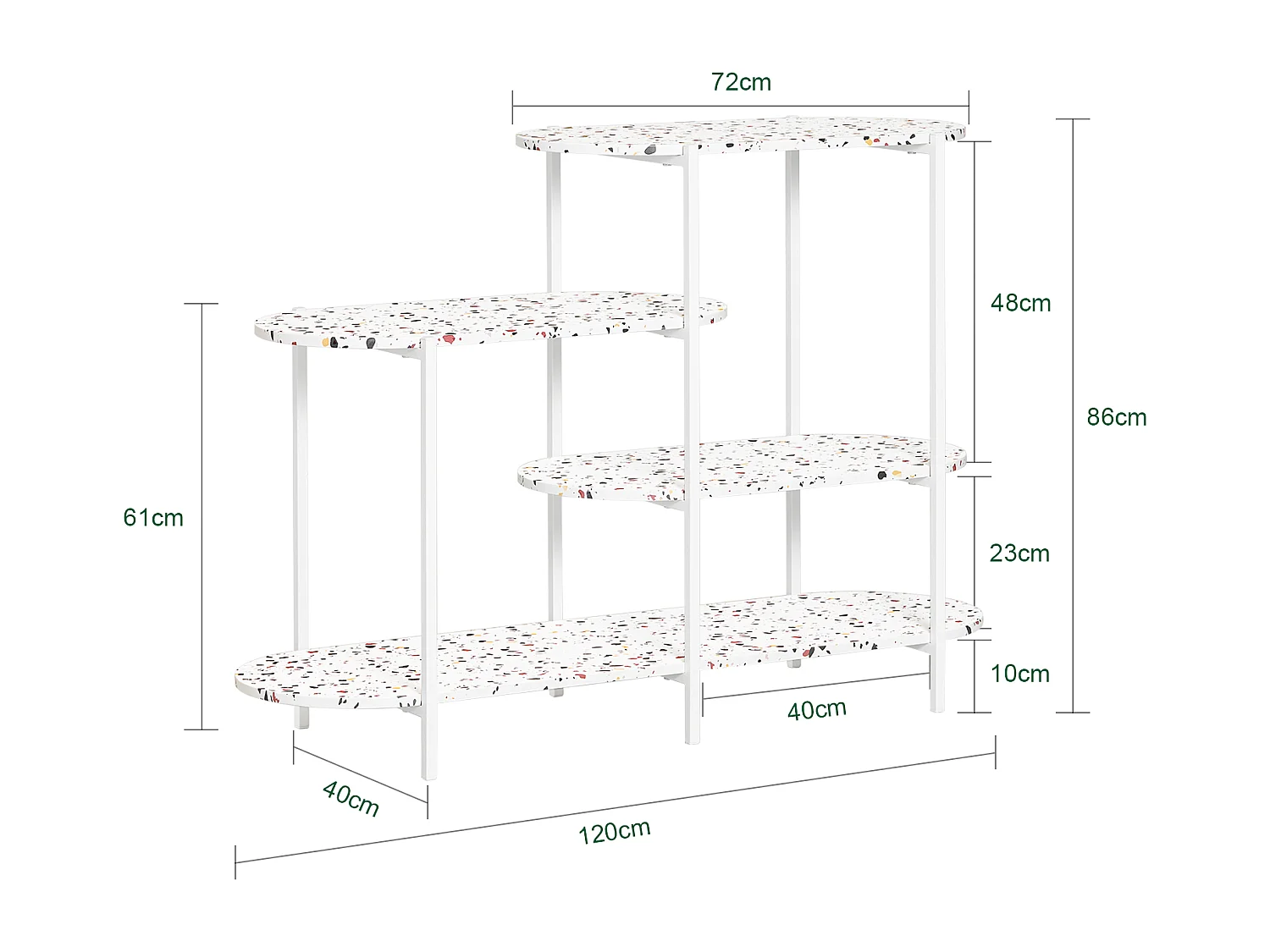 Mesa De Entrada Mesa Consola En 4 Niveles FSB89-W SoBuy