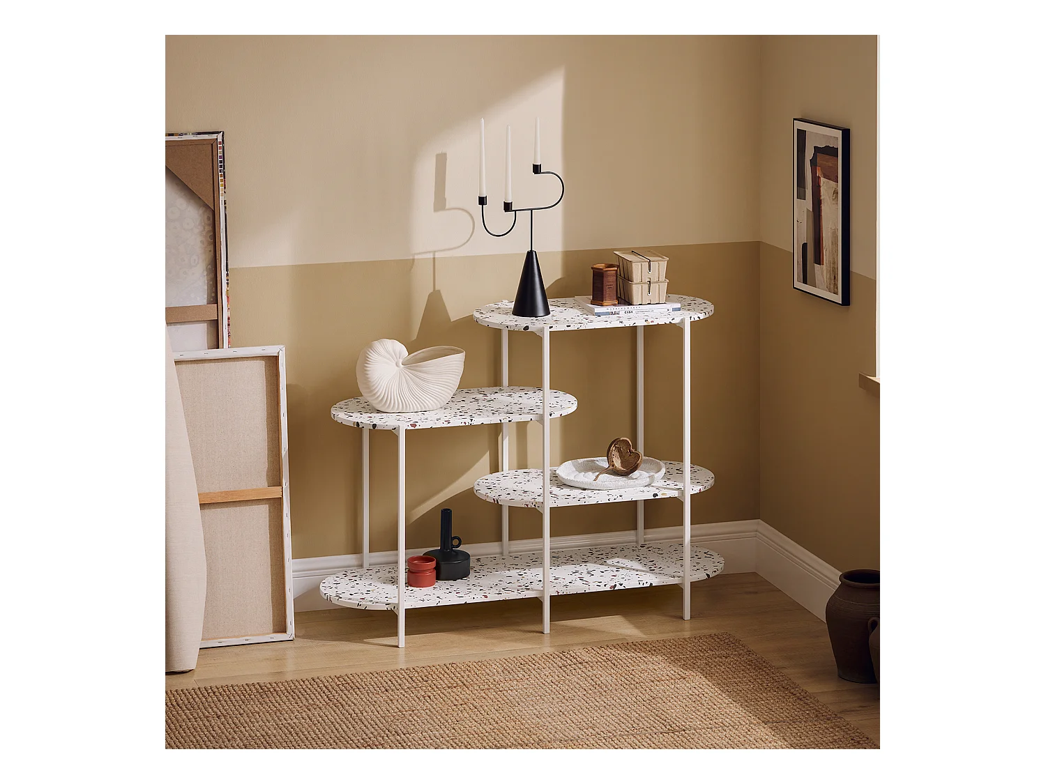 SoBuy Tavolo Consolle da ingresso Tavolino stretto Tavolo decorativo Bianco 120x40x86cm FSB89-W