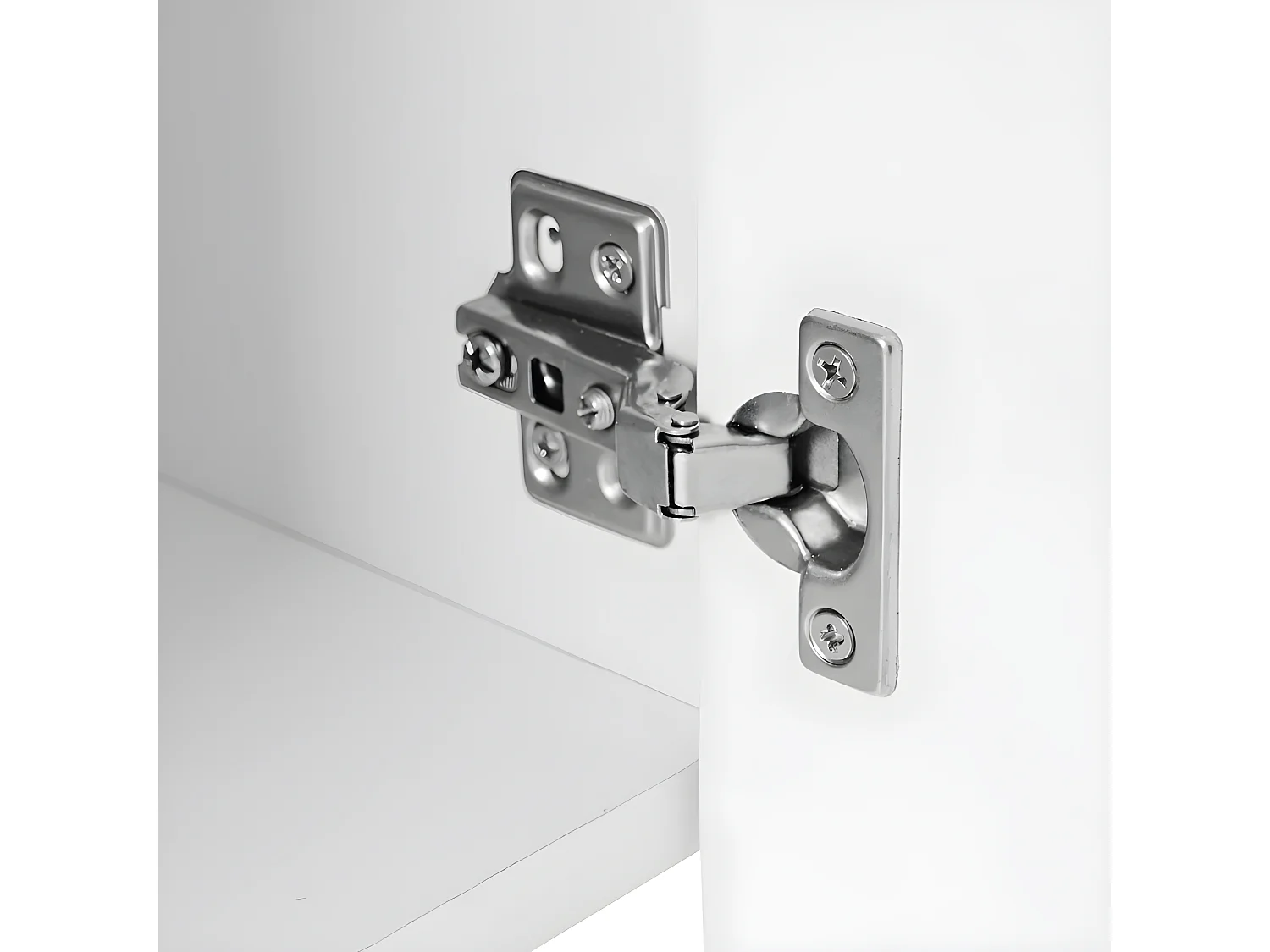 Buffet en MDF - avec étagères réglables en hauteur - BLanc