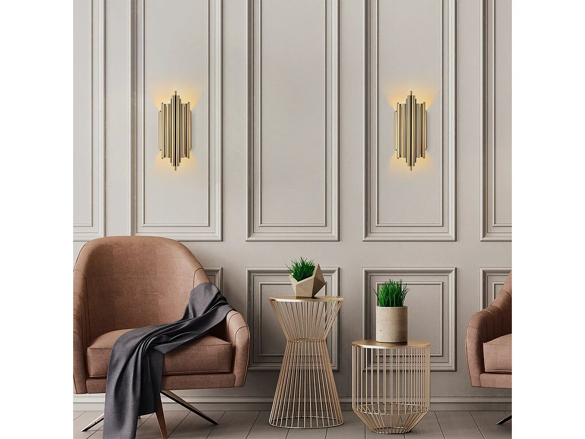 Applique murale en métal doré H50 cm - REIS