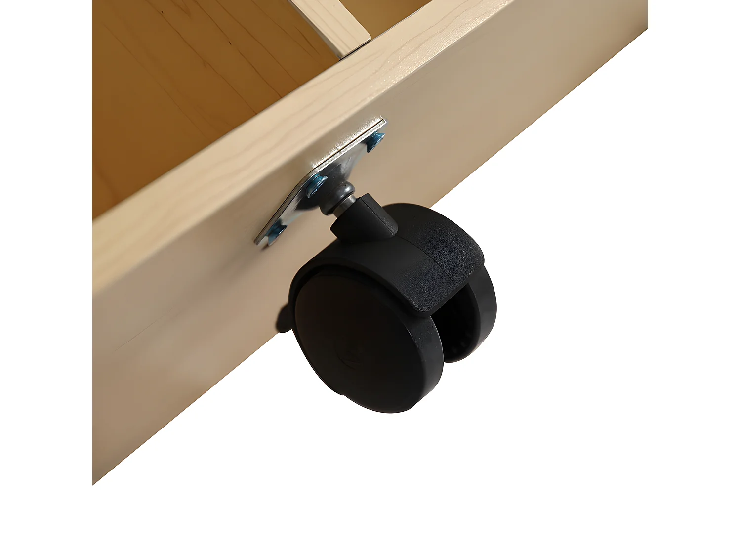 Buffet sur roulettes avec compartiments ouverts - en MDF et Panneaux de particules - Naturel