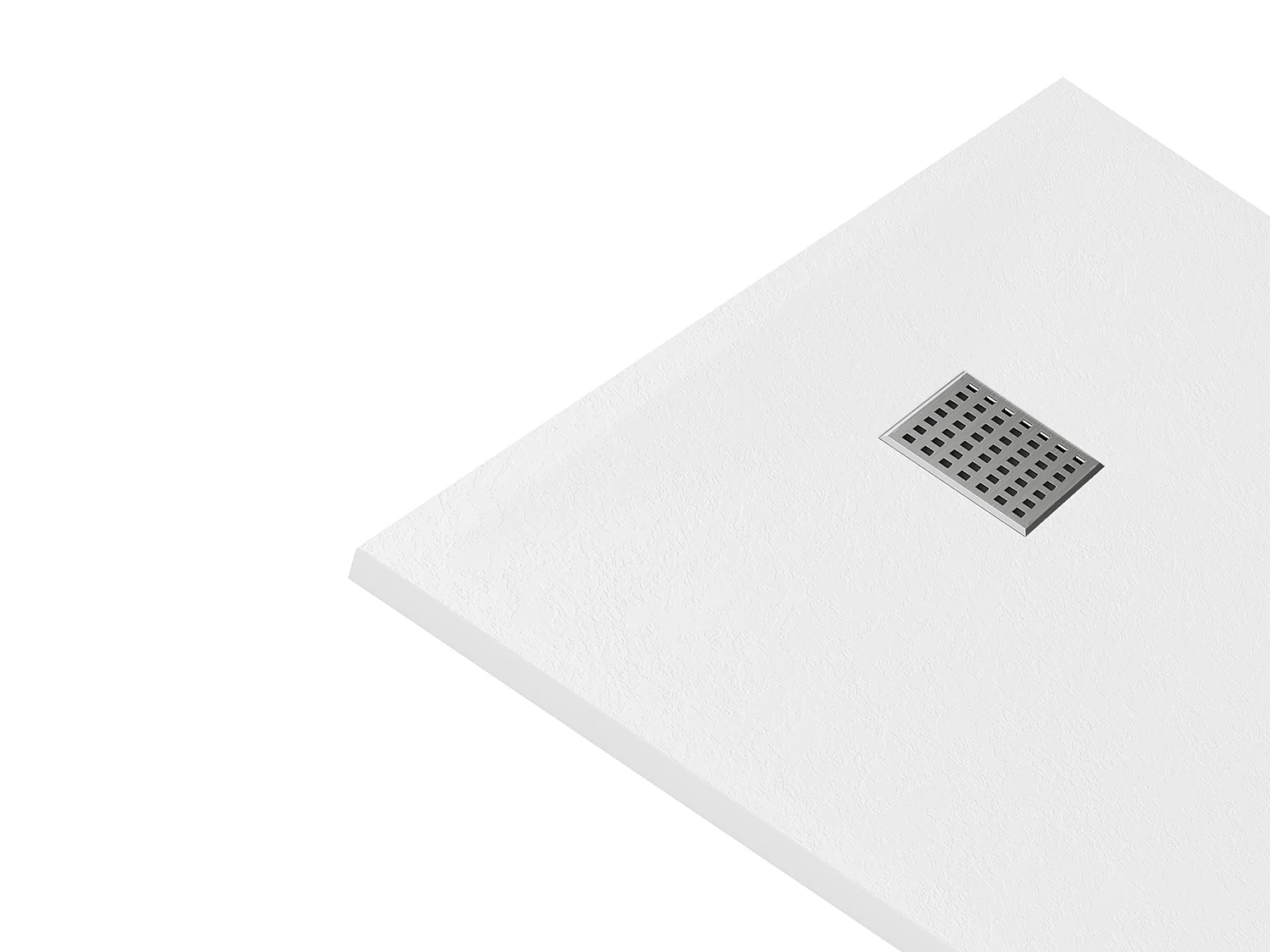 Receveur de douche extra plat à poser ou à encastrer recoupable en résine SMC - Blanc - 140 x 80 cm - MIRNOSA