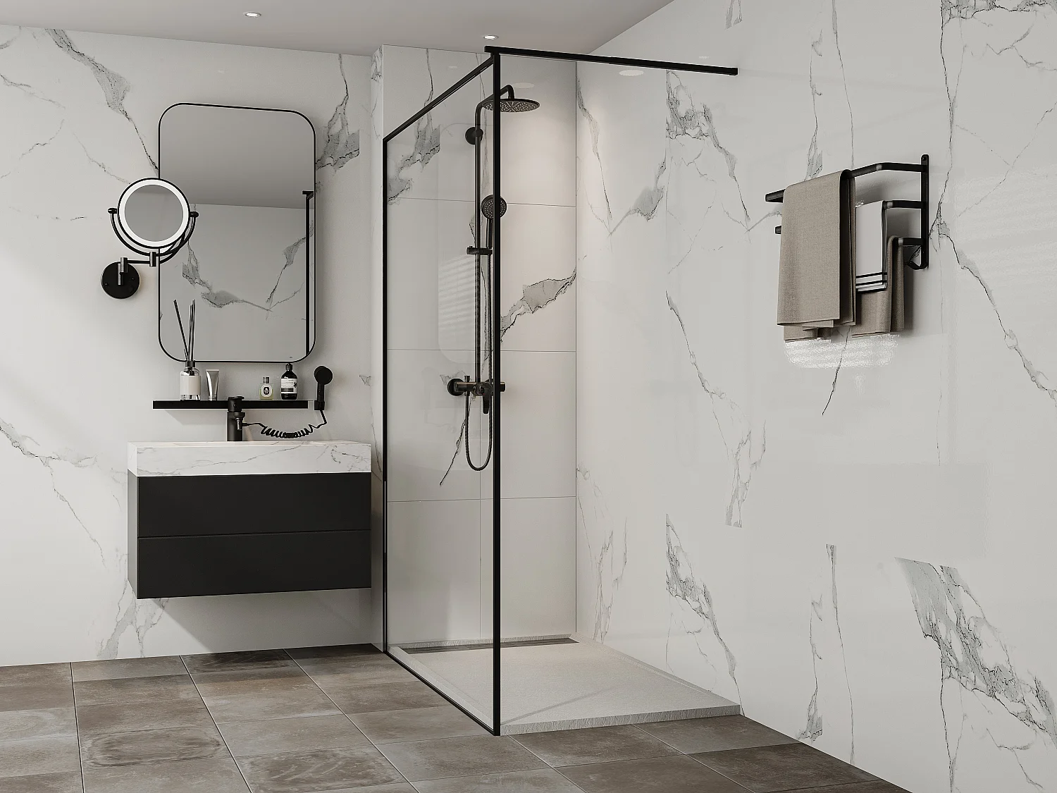 Receveur de douche extra plat à poser ou à encastrer recoupable en résine SMC - Blanc - 140 x 80 cm - LYROSA