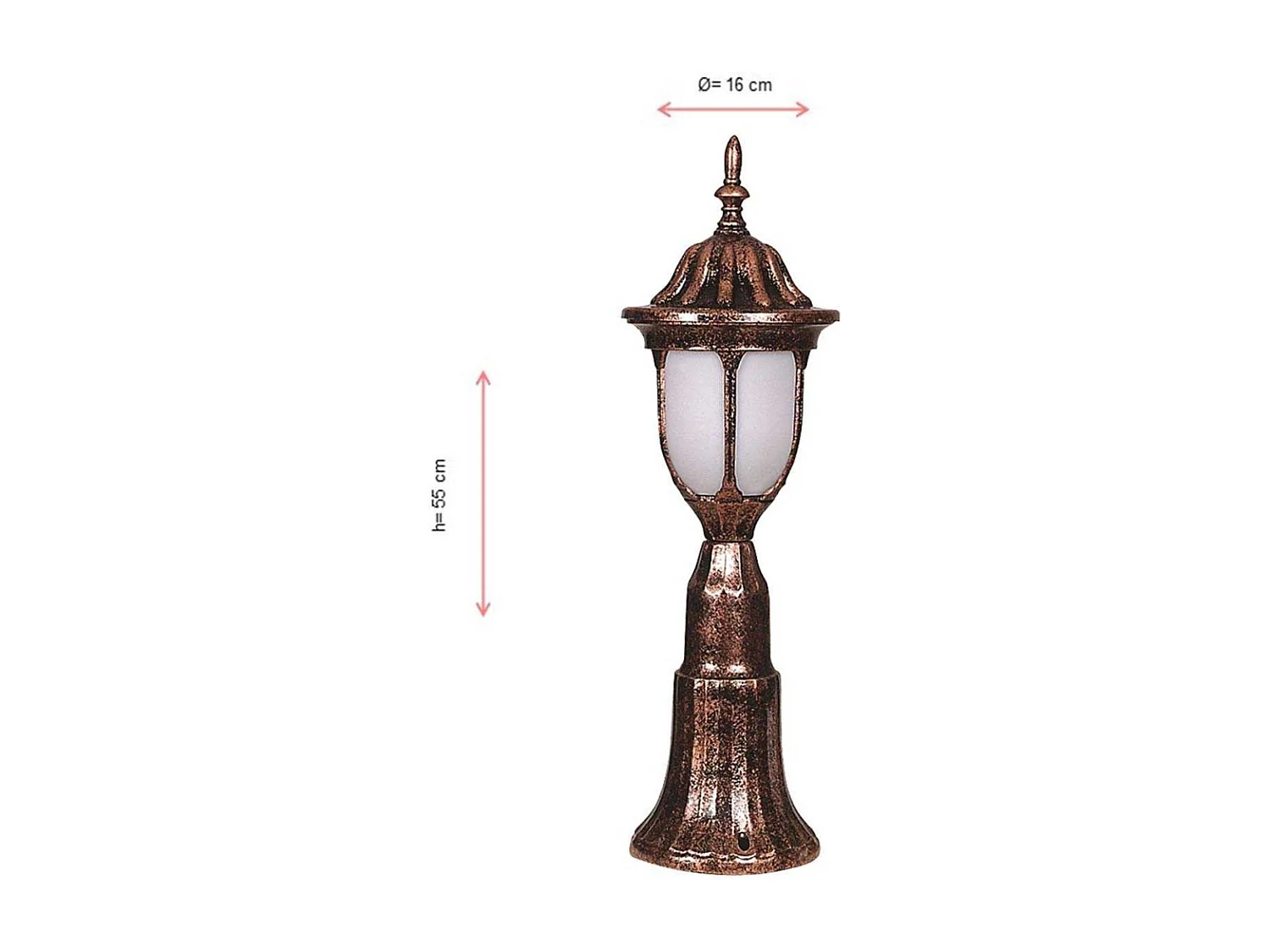 Lampe de jardin en ABS vintage Eliette 16 x 55 cm