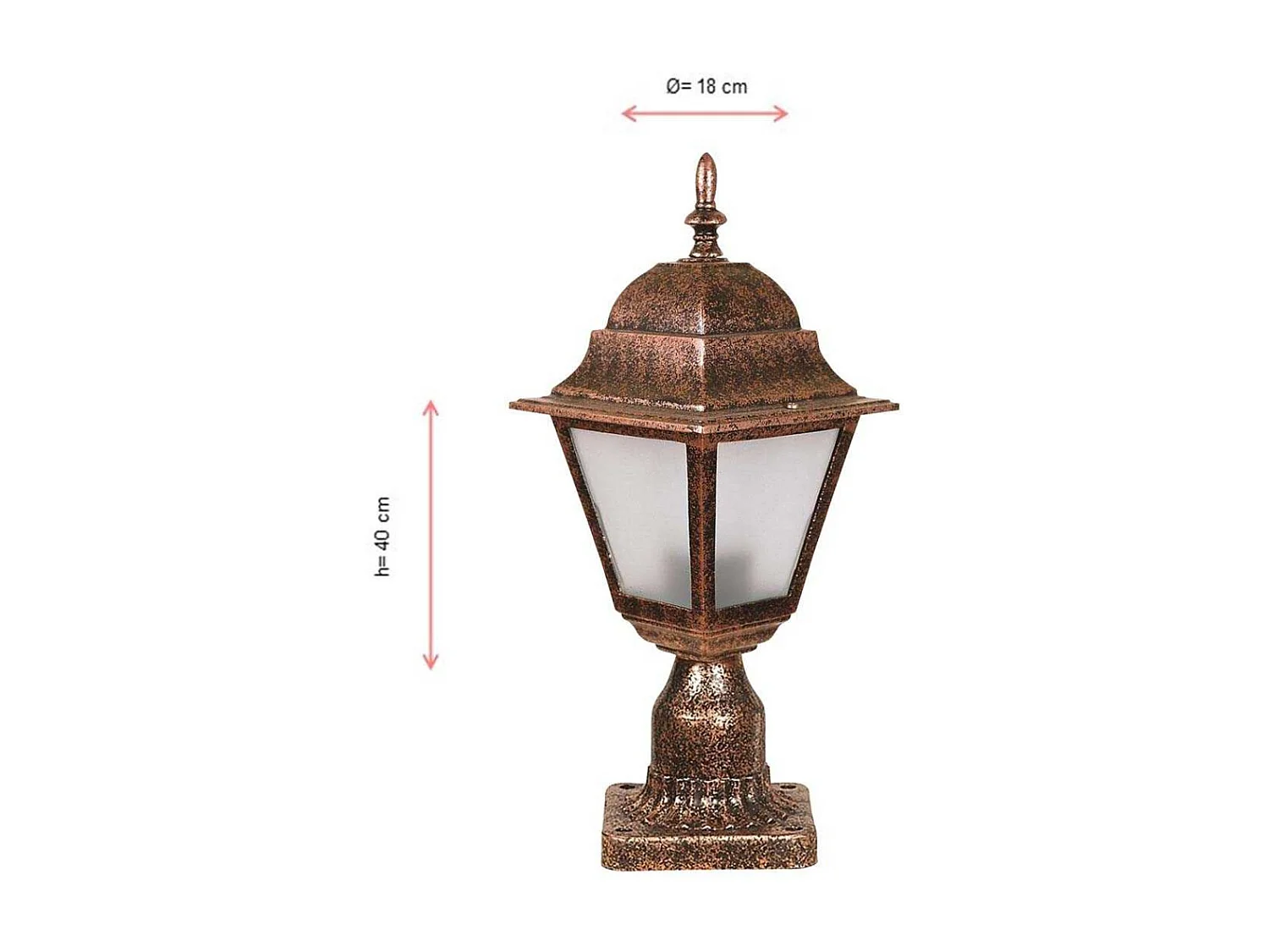 Lampe de jardin en ABS vintage Eliette 18 x 40 cm