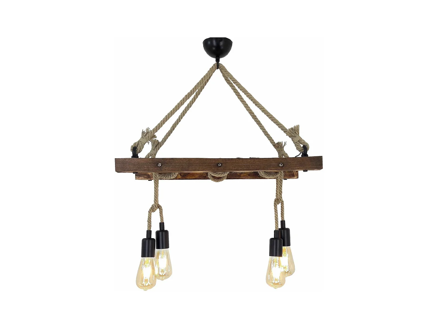 Suspension échelle Draex 60cm Bois Naturel et Corde Beige